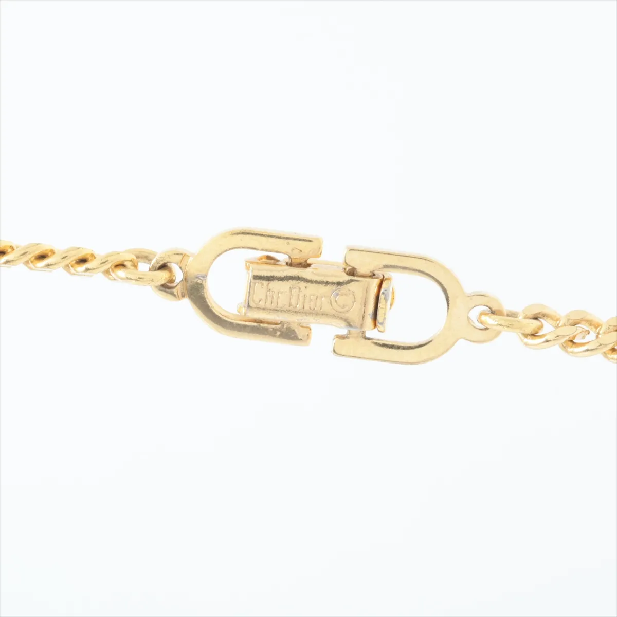 logo necklace, GP black x gold. Shows signs of wear, — view 4