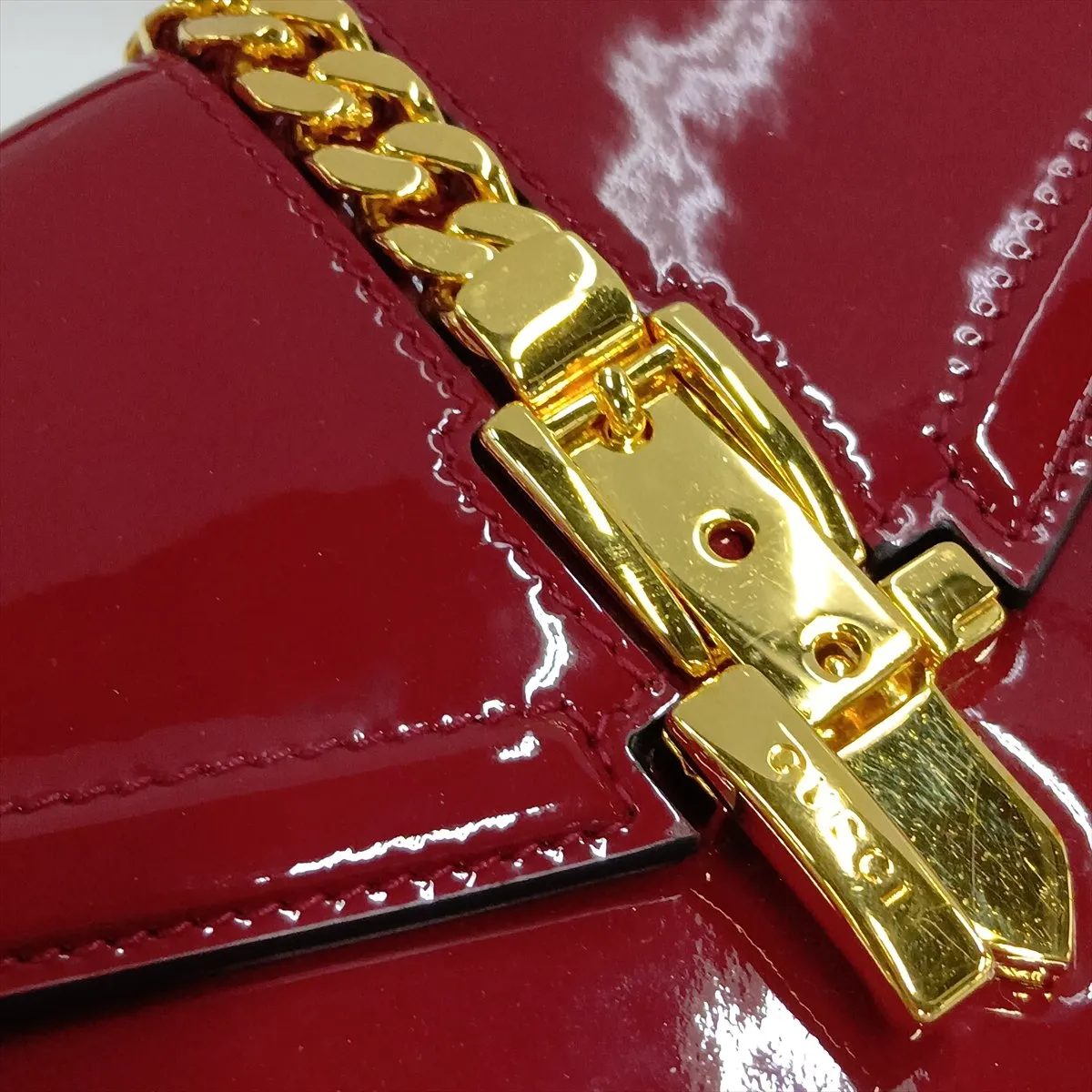 Sylvie 589479 Patent Leather 2-Way Handbag, Red — view 11