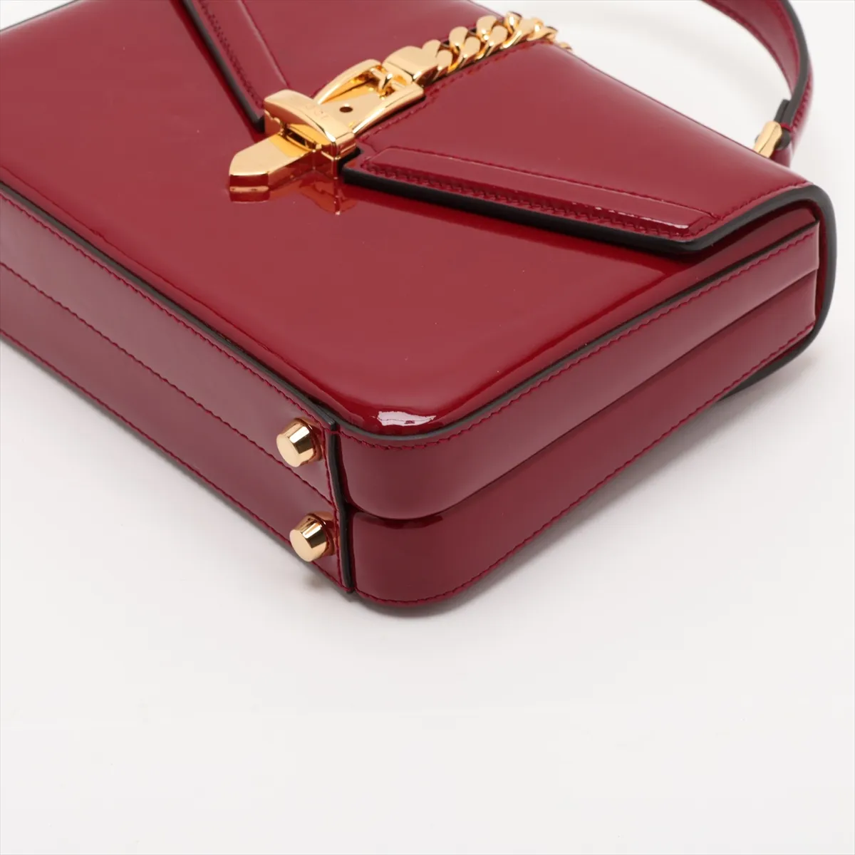 Sylvie 589479 Patent Leather 2-Way Handbag, Red — view 3