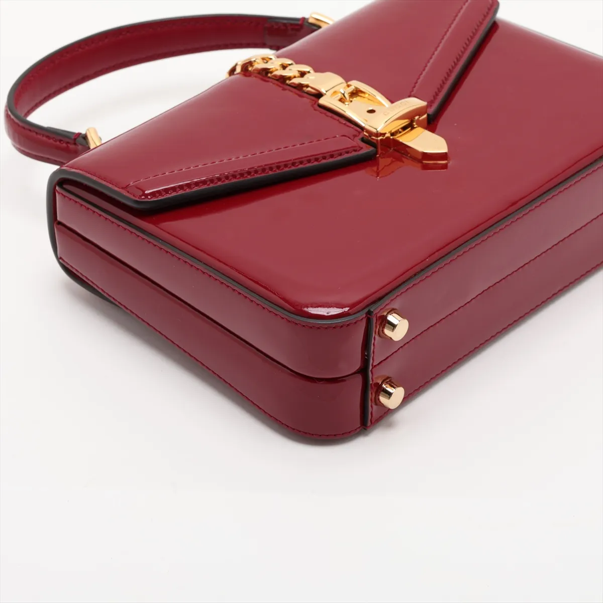 Sylvie 589479 Patent Leather 2-Way Handbag, Red — view 4