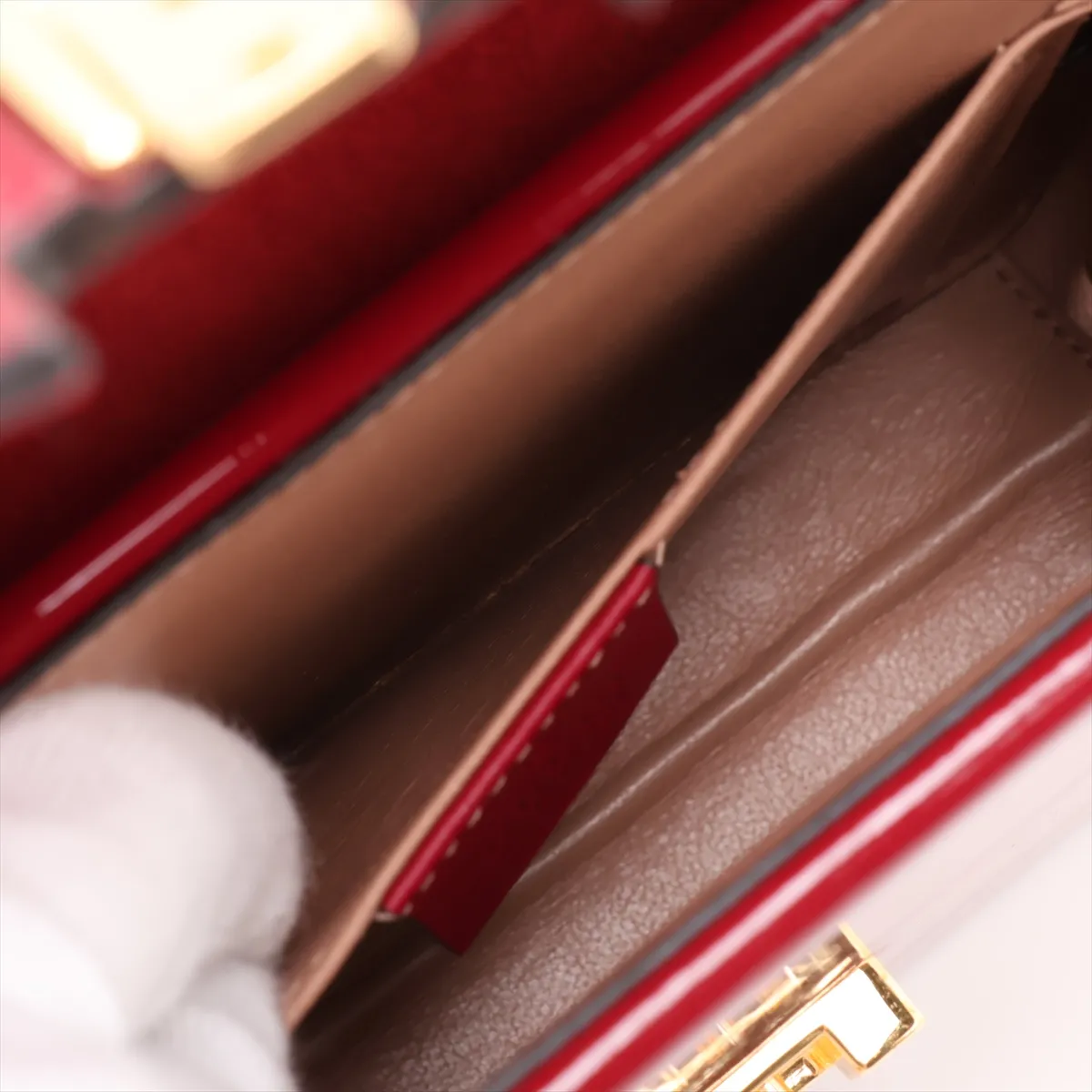 Sylvie 589479 Patent Leather 2-Way Handbag, Red — view 9