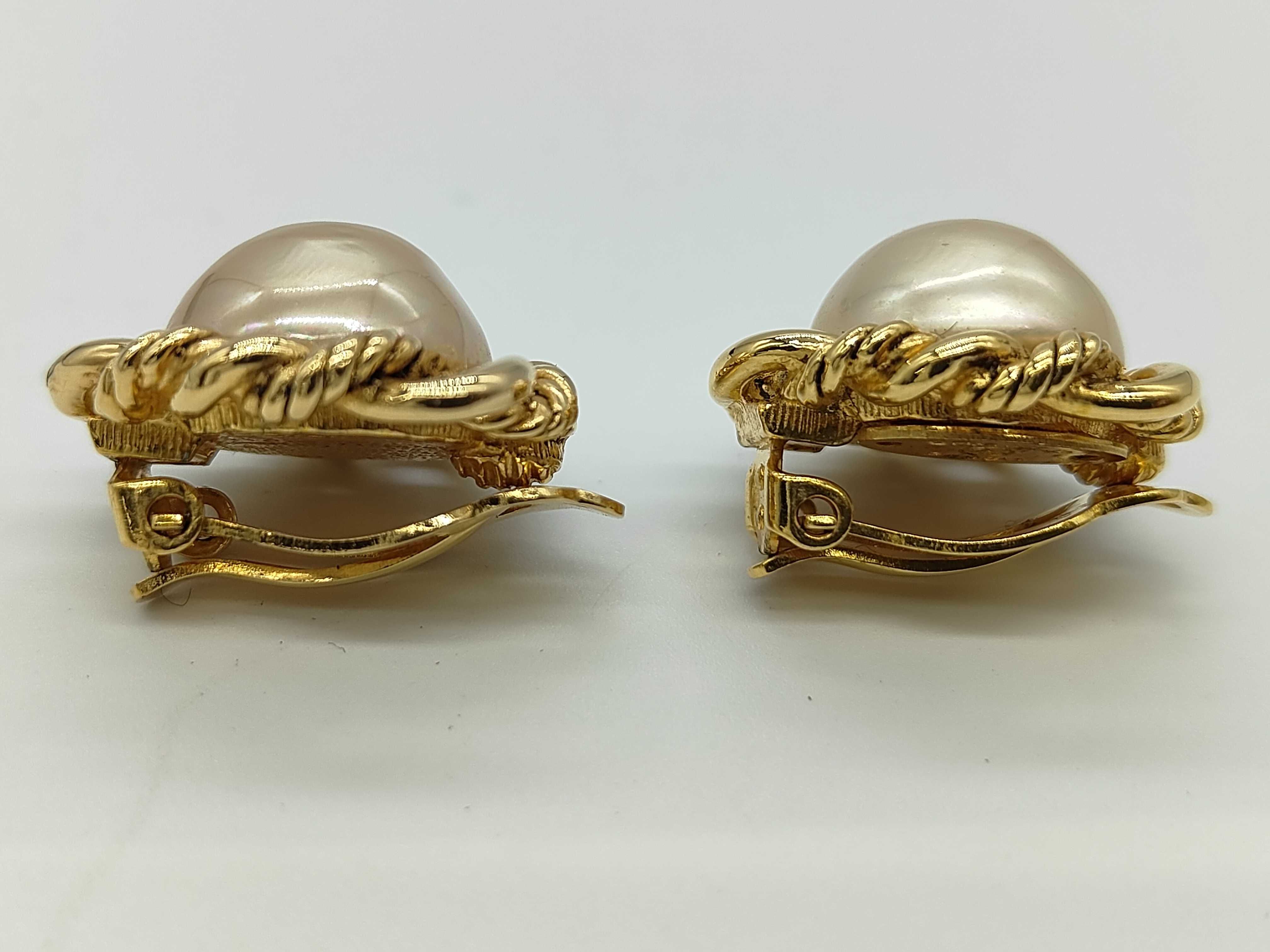 Faux Pearl Round Earrings — view 3