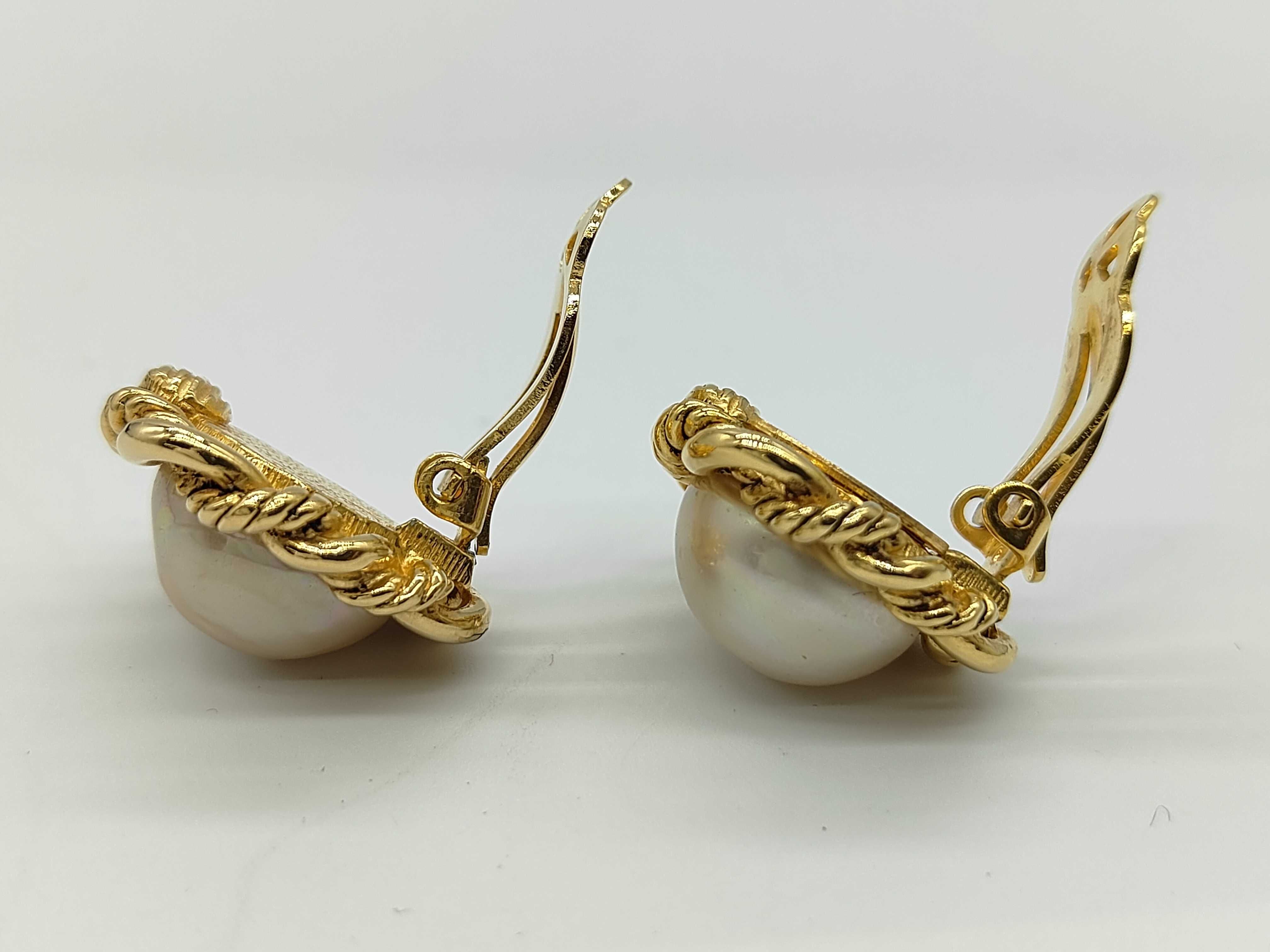 Faux Pearl Round Earrings — view 4