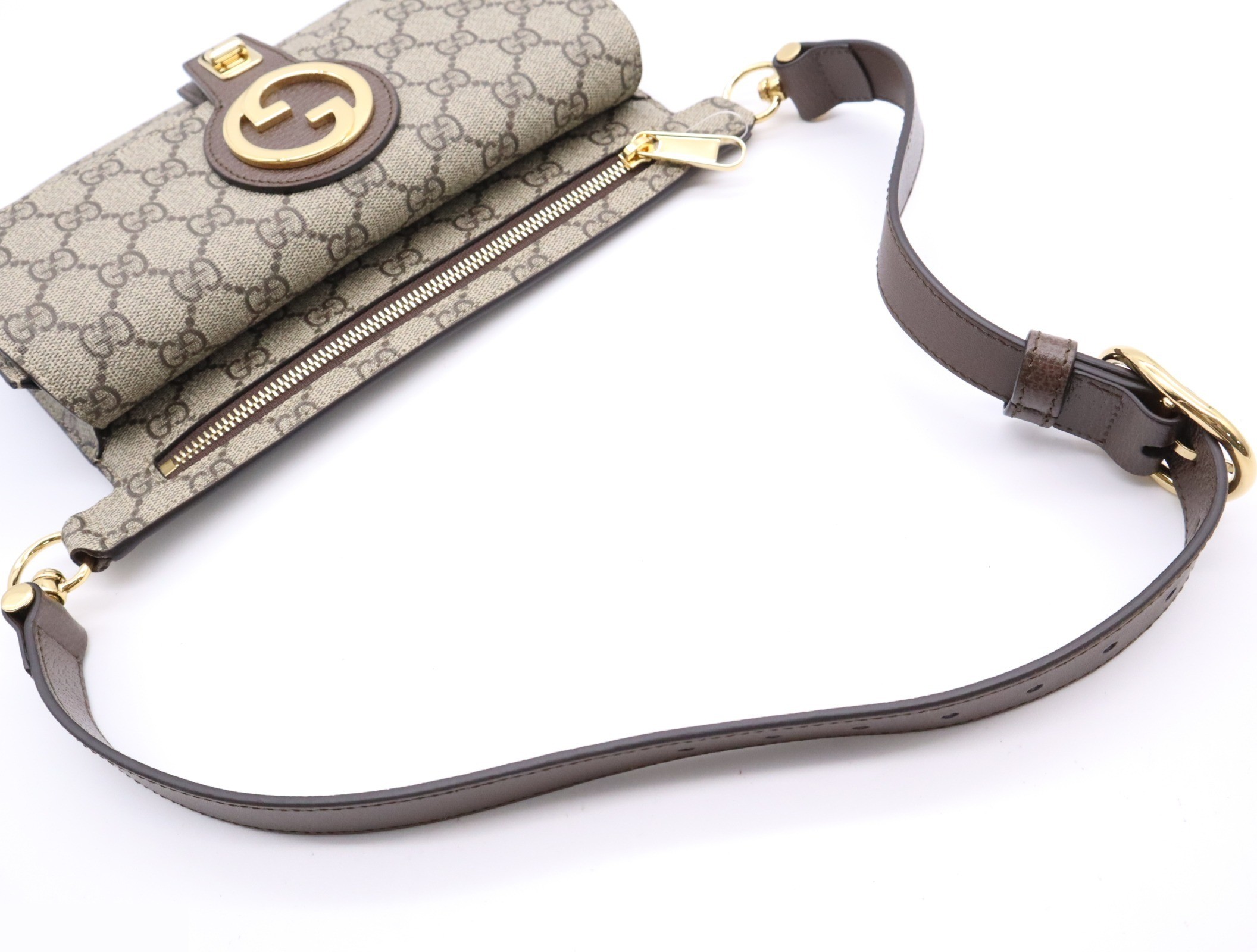 GG Supreme Blondie Belt Bag, Brown, Gold Hardware — view 6