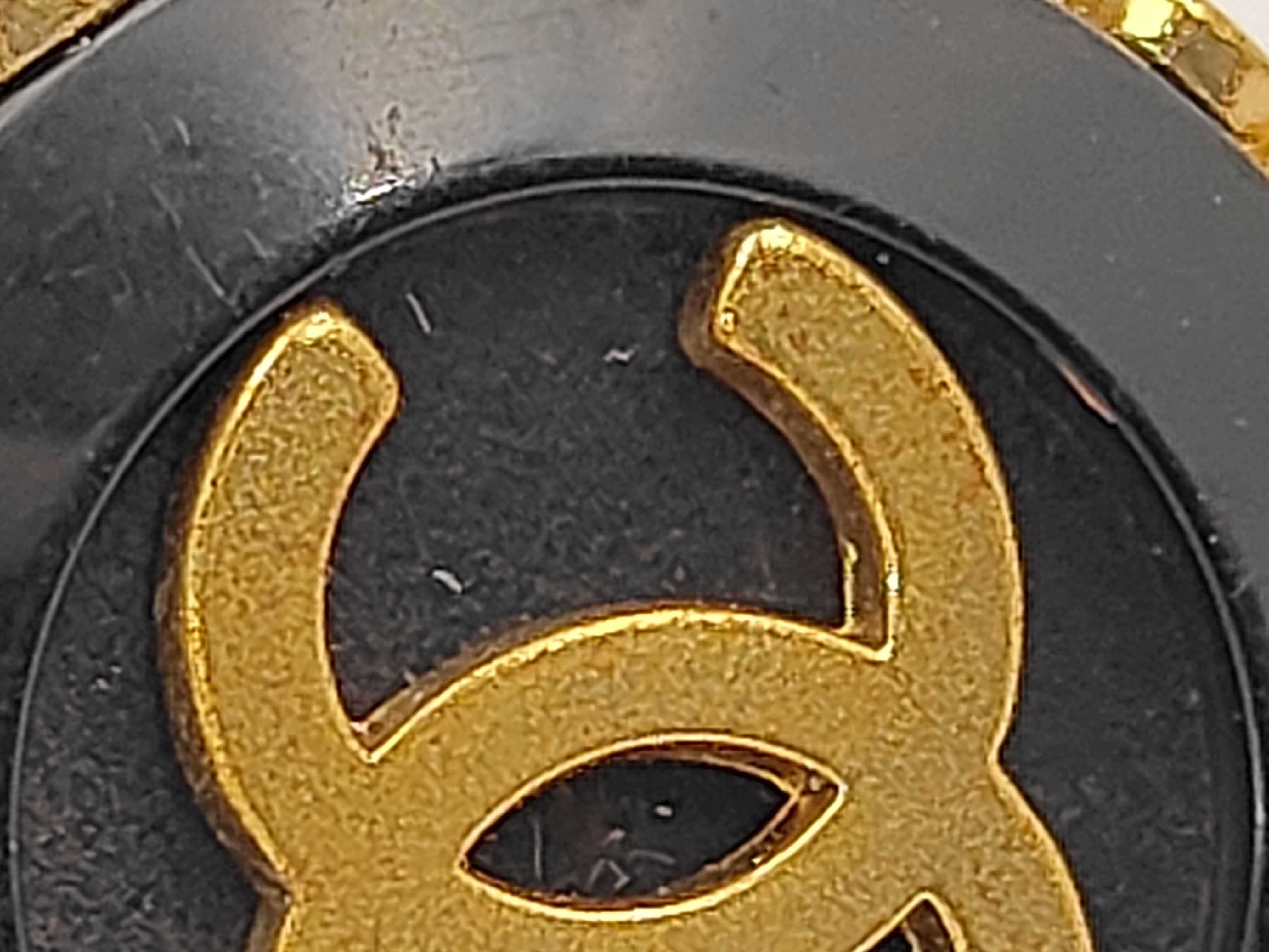 earrings with box, gold and black button design. — view 7