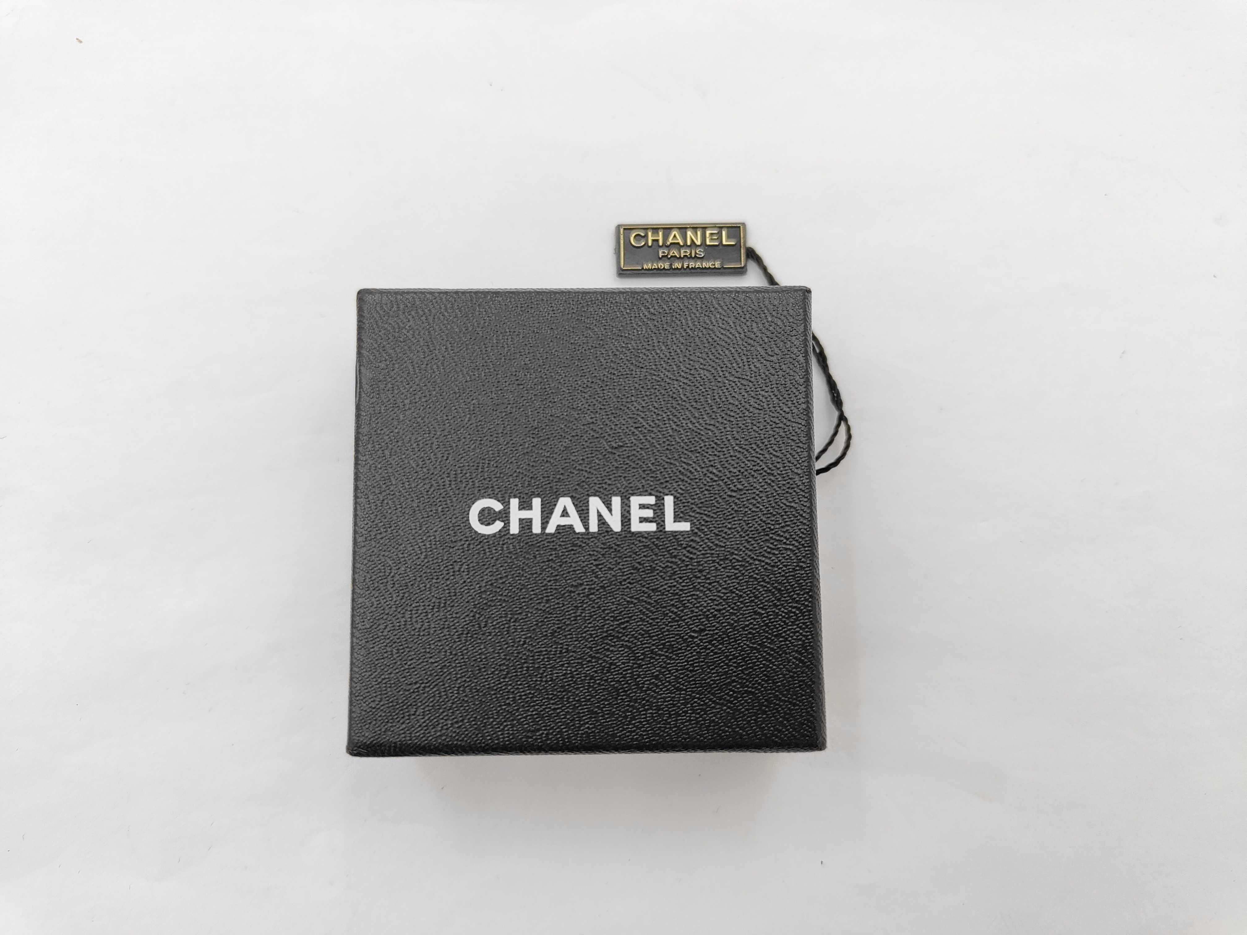earrings with box, gold and black button design. — view 8