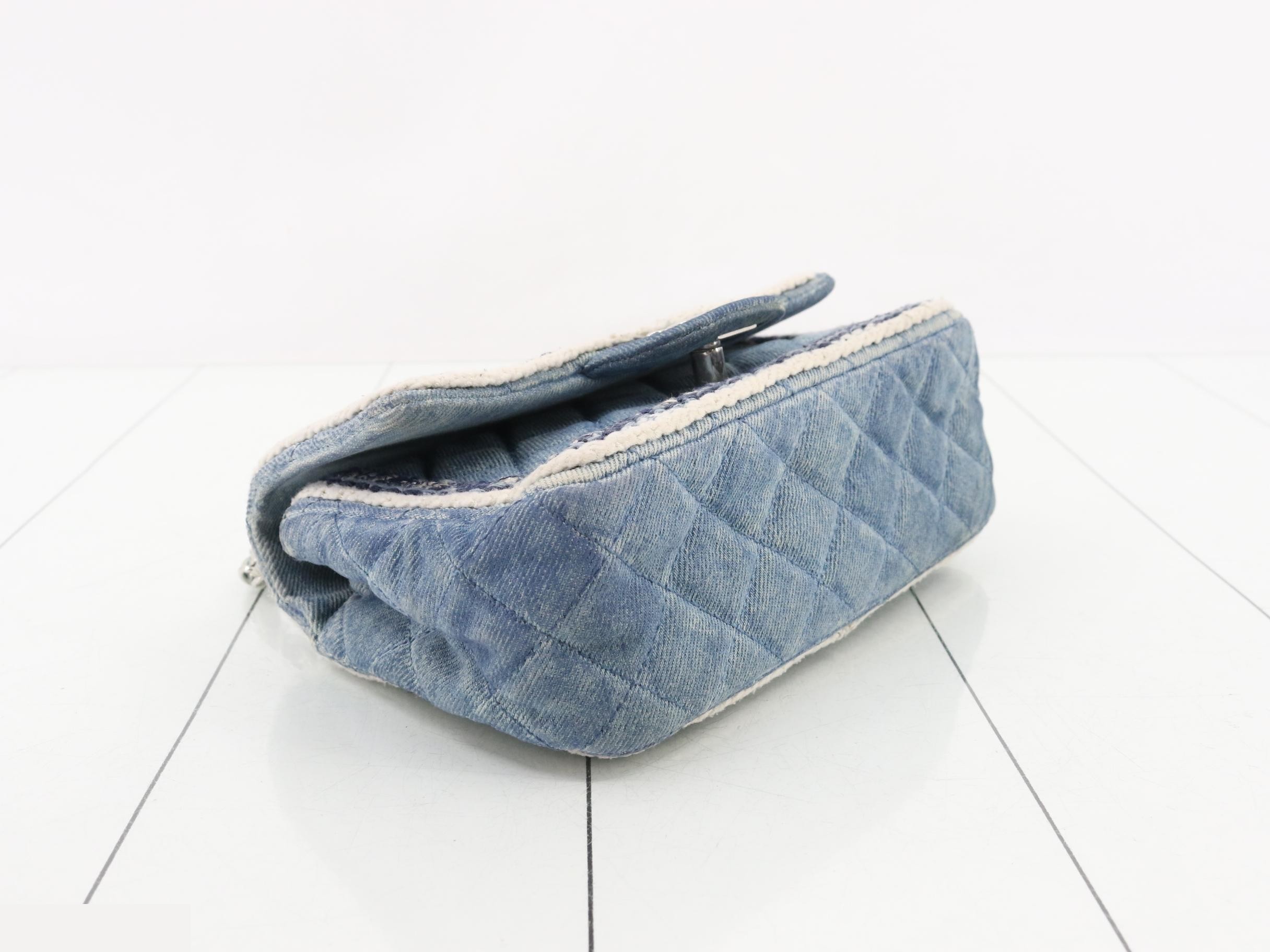 Matelassé Denim Tweed Chain Shoulder Bag — view 5