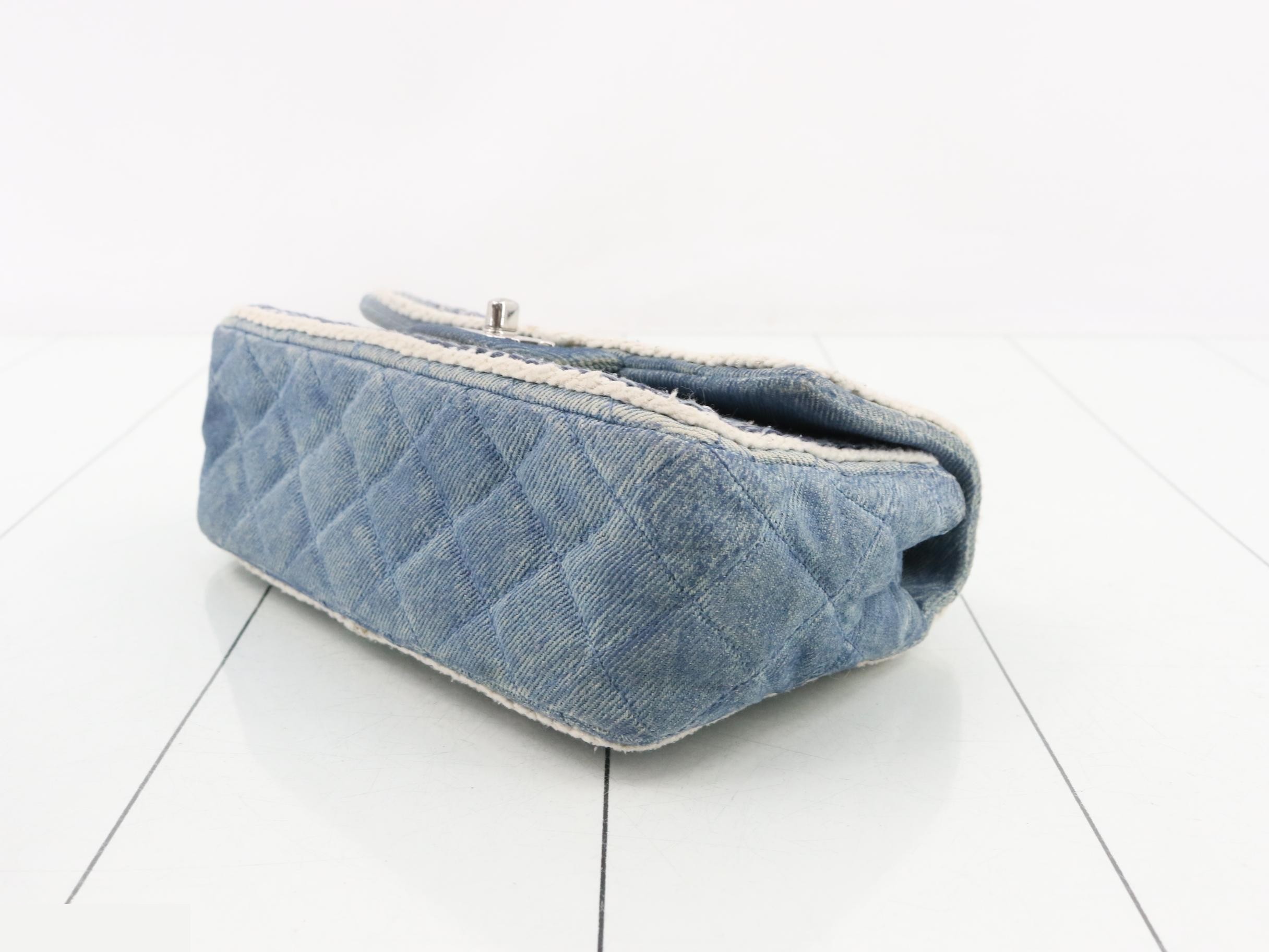 Matelassé Denim Tweed Chain Shoulder Bag — view 6