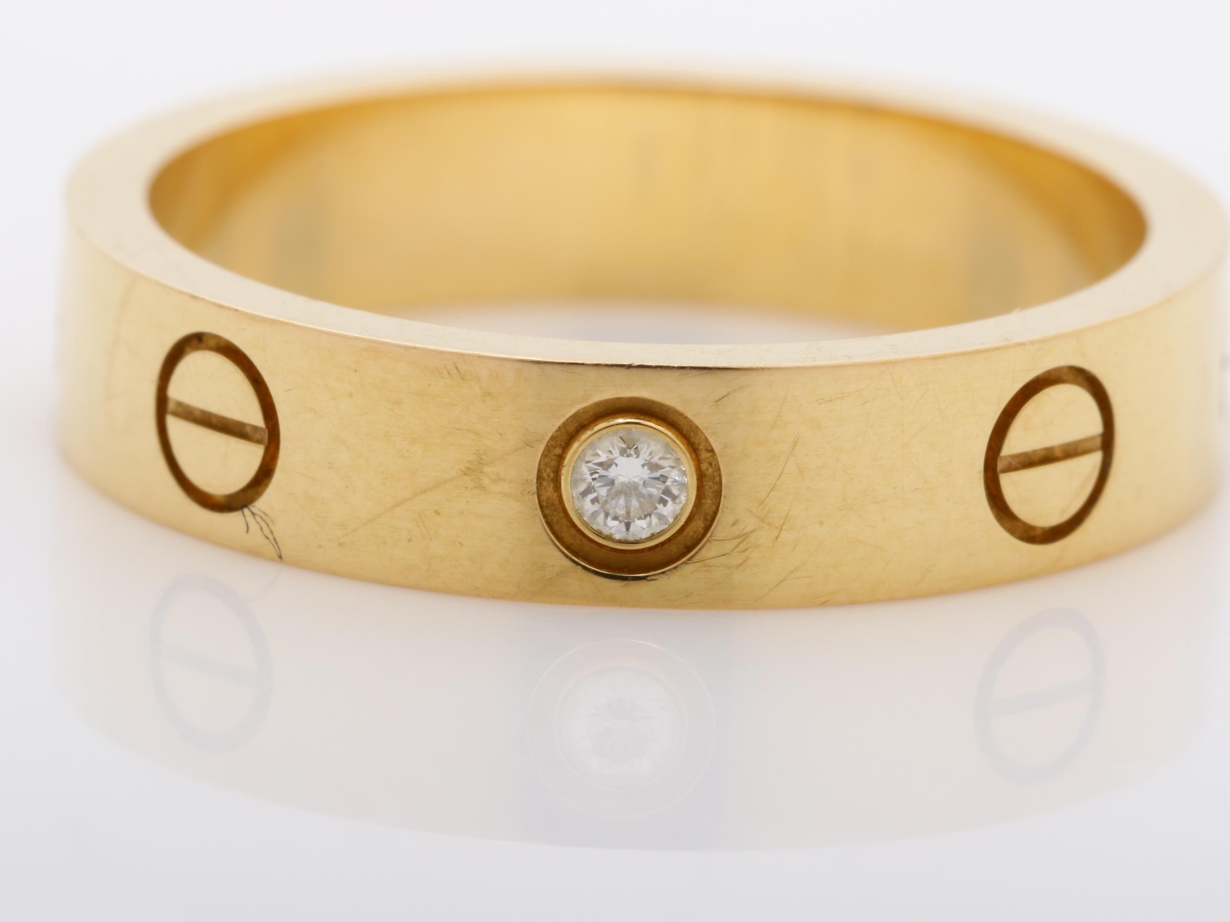750PG Mini Love Single Diamond Ring, Size #50, 4.3g — view 2
