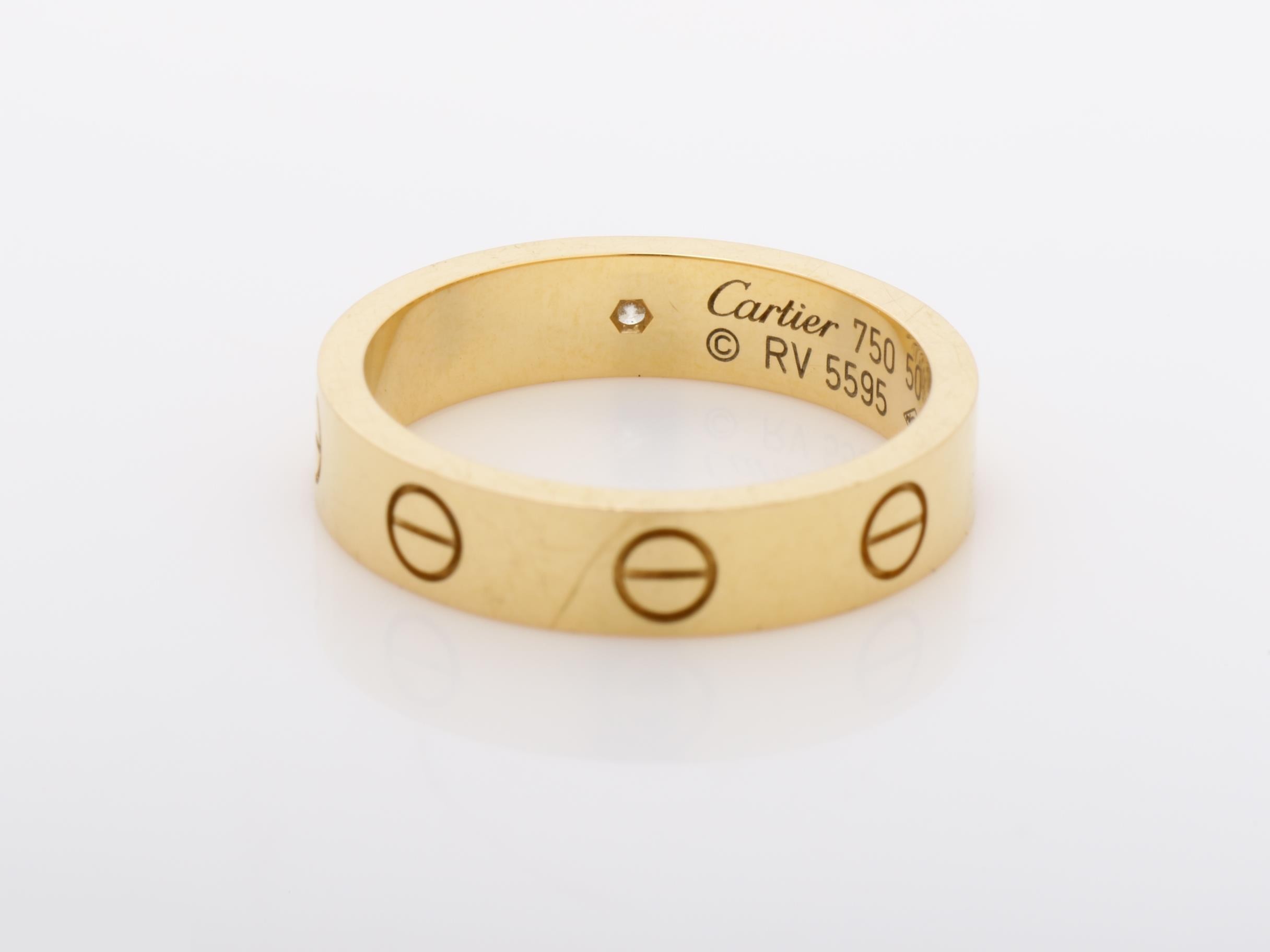 750PG Mini Love Single Diamond Ring, Size #50, 4.3g — view 4