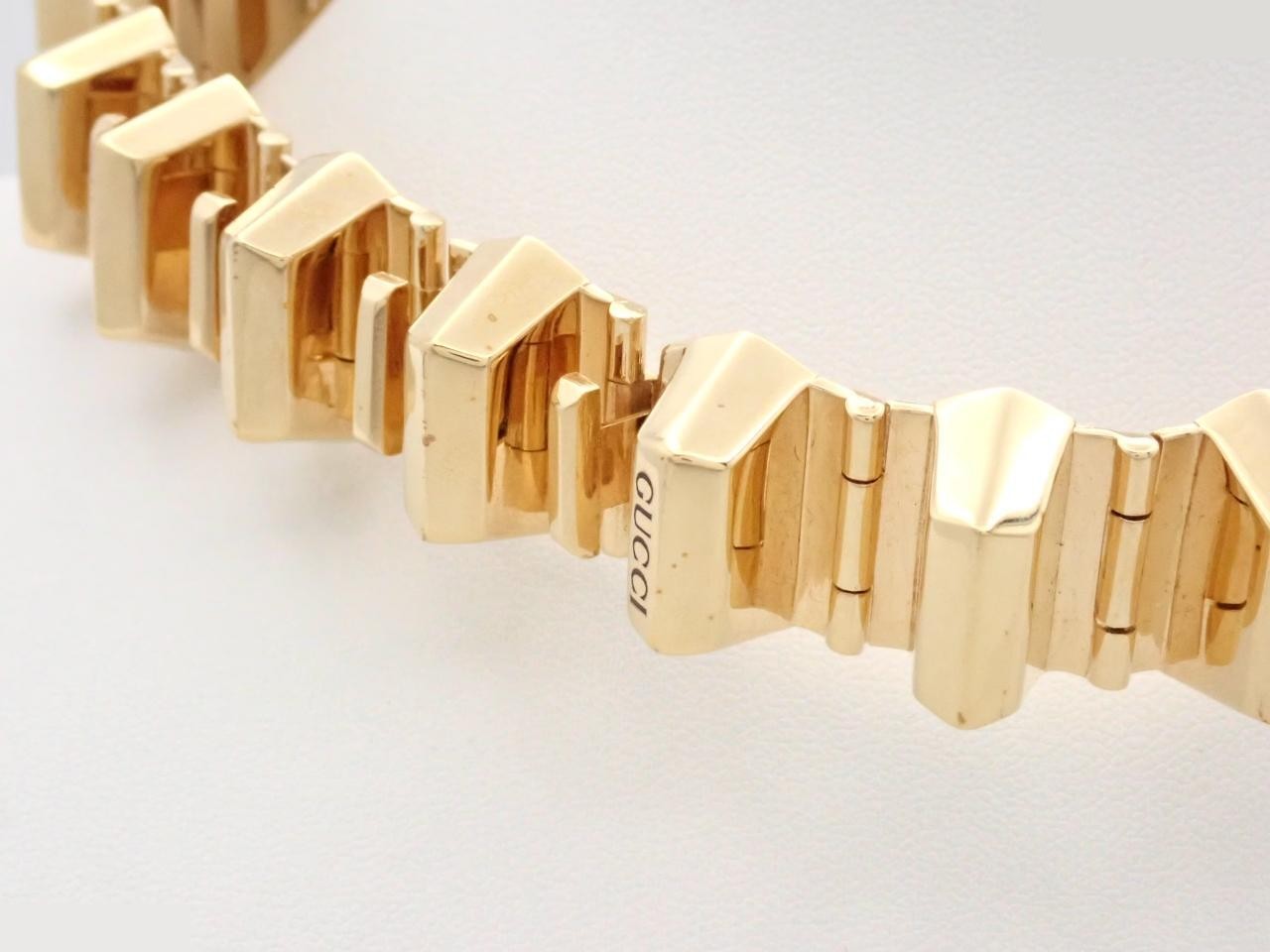 Geometric studded choker necklace, GP, neck circumference approximately 36cm — view 2