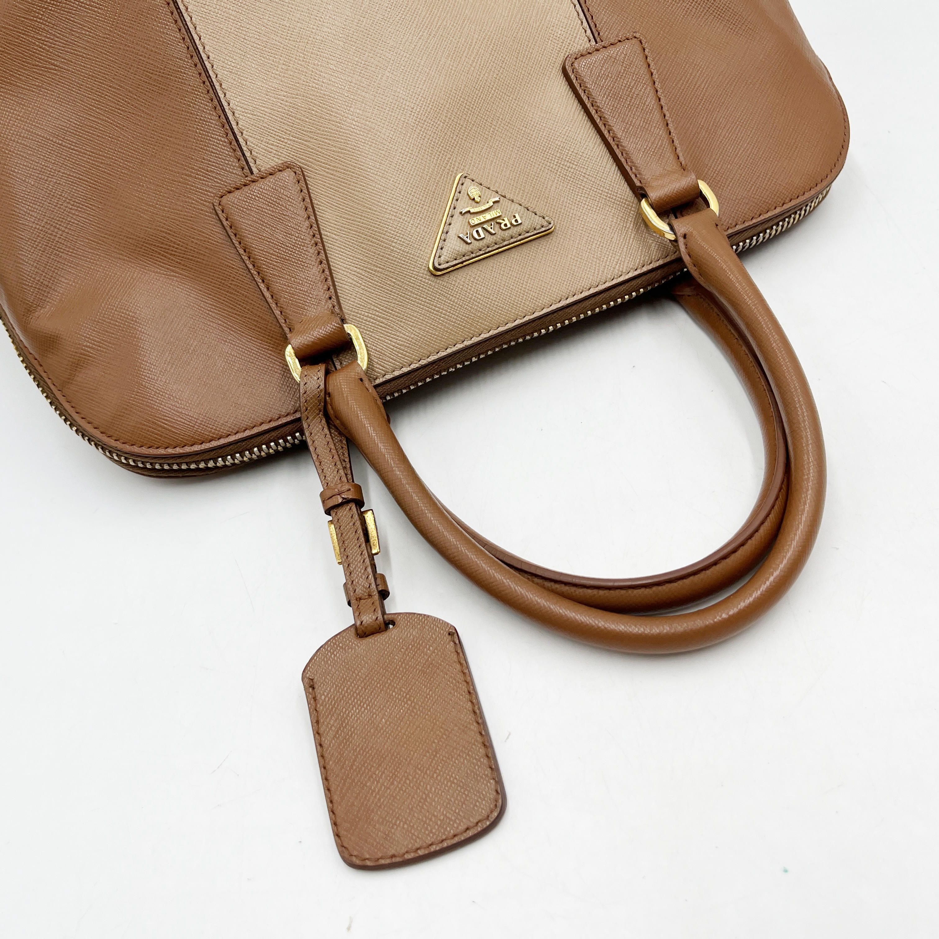 Promenade BL0837 Saffiano Brown x Beige 180 10 Handbag — view 6