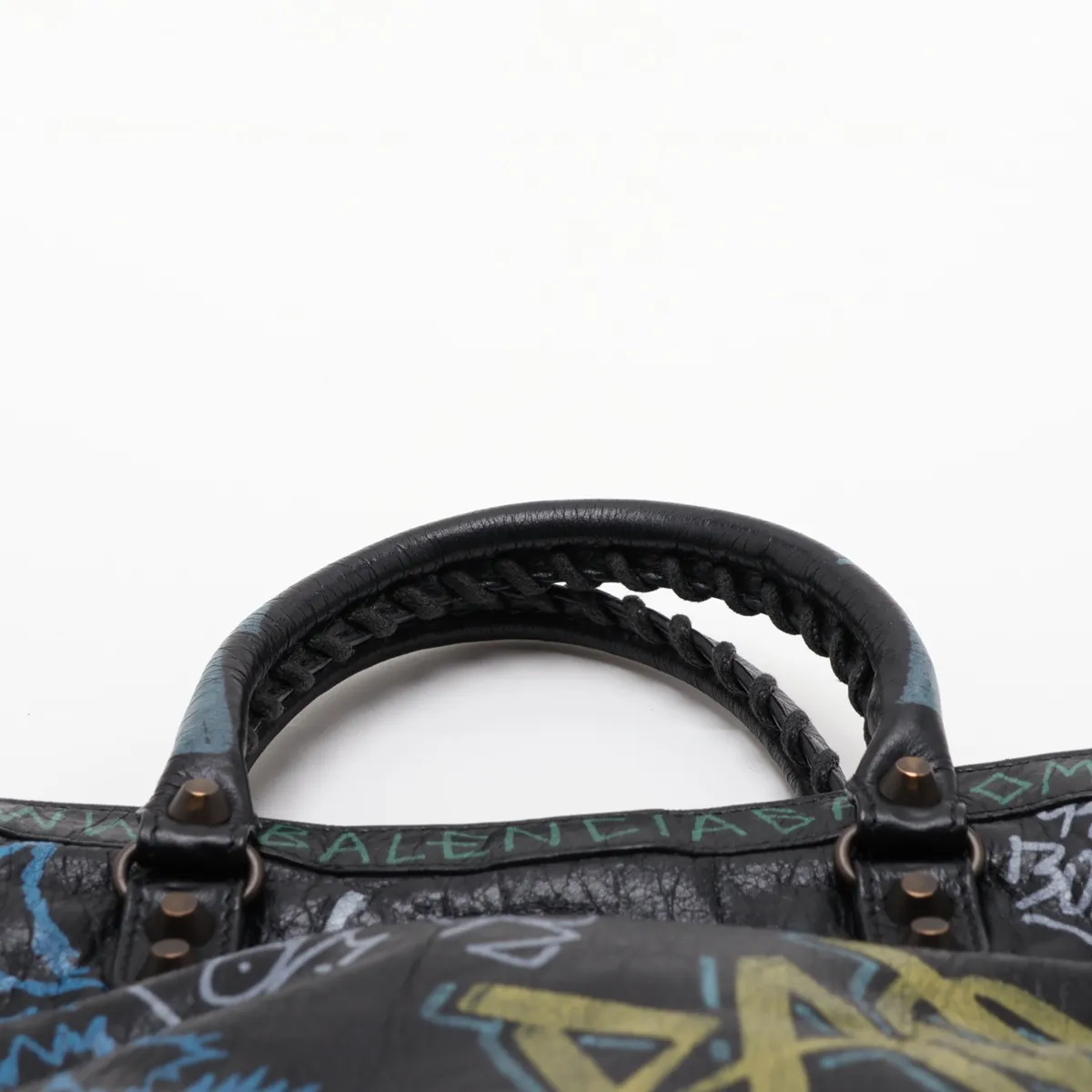 Graffiti Classic City 431621 Leather 2-Way Handbag, Black, with Mirror — view 6