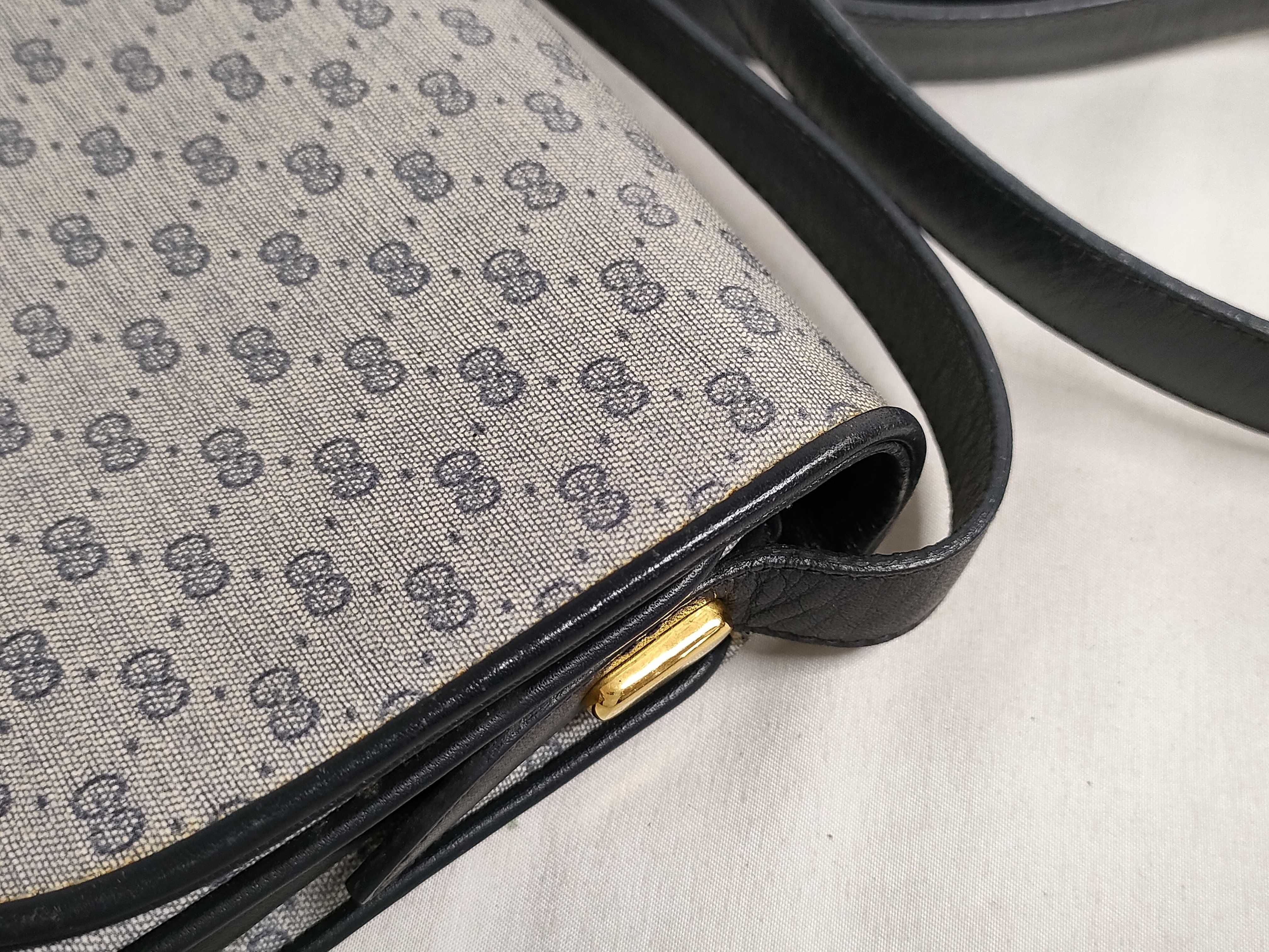 GG Gucci 001 406 1780 Micro GG Shoulder Bag PVC Leather Navy Shoulder Bag — view 5