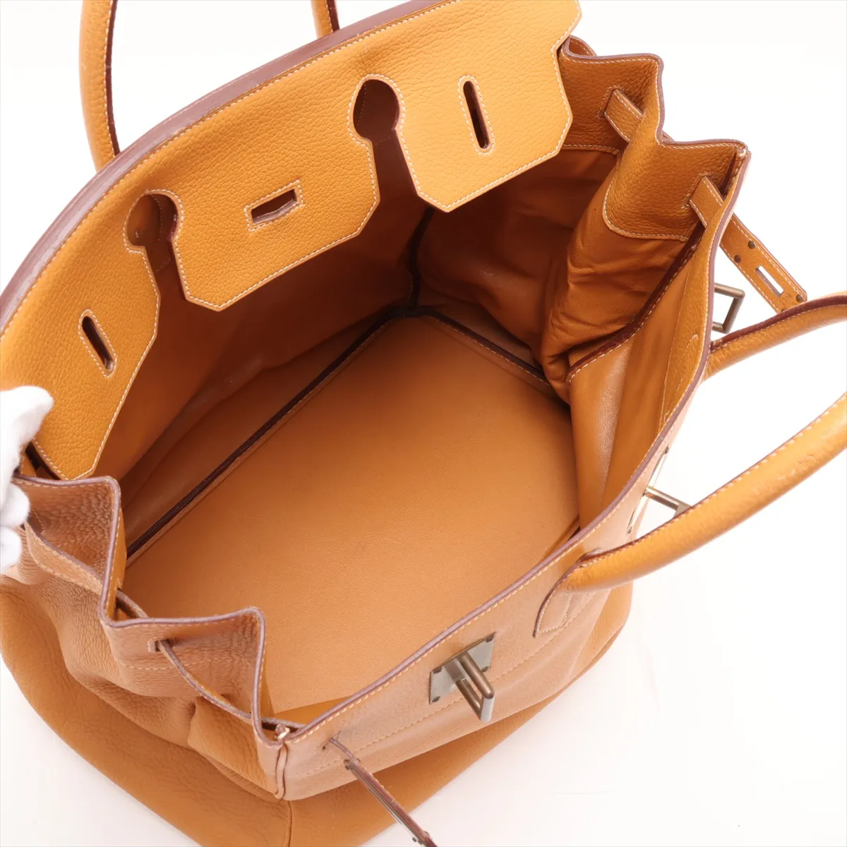 [Individually packaged] Hermes Haut à Courroies 45 Fjord Natural Gold Hardware V: 1992 — view 7