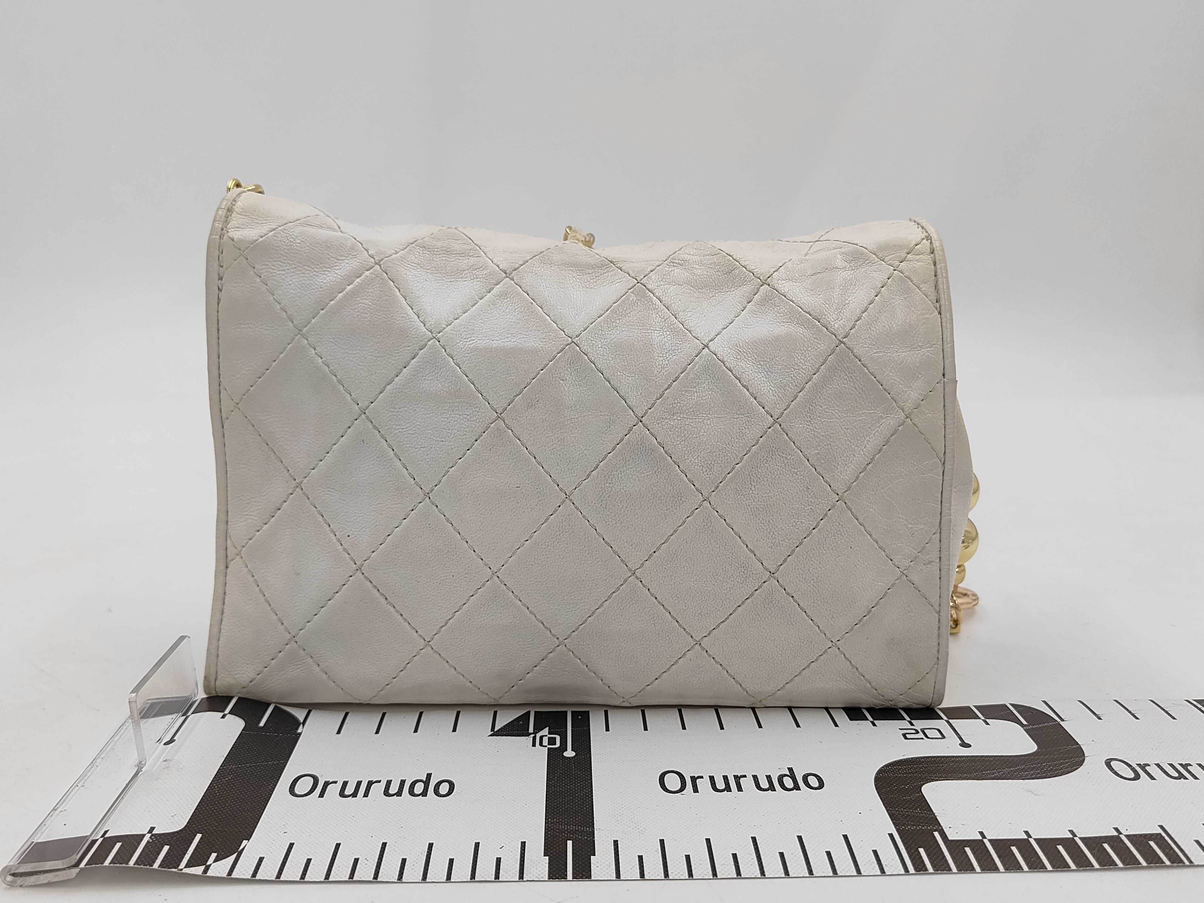 Matelassé Chain Shoulder Bag with Fringe, White Shoulder Bag — view 2