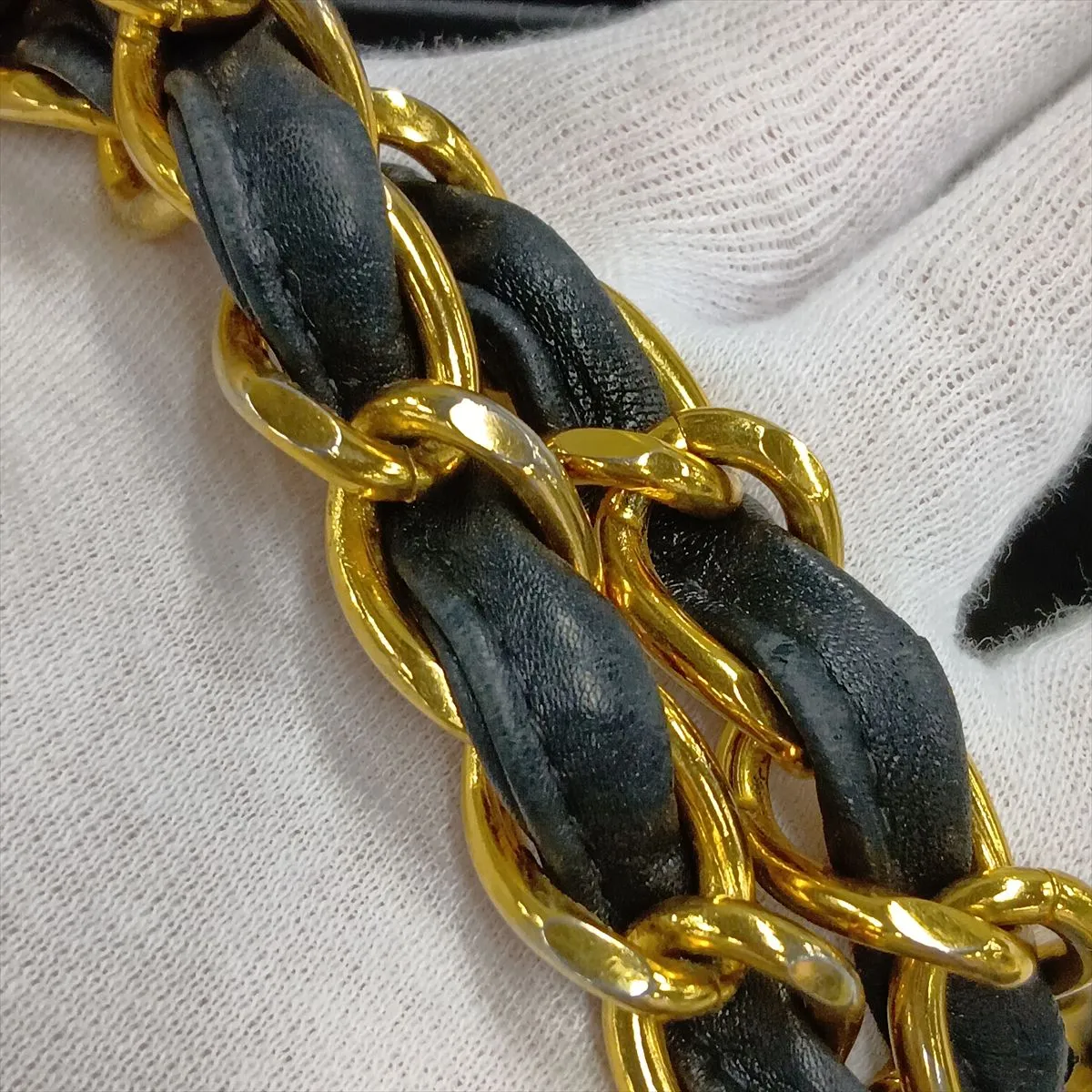 Large Matelassé 34 Maxi Lambskin Single Flap Double Chain Bag, Black with Gold Hardware, 2585359, Series 3 — view 12
