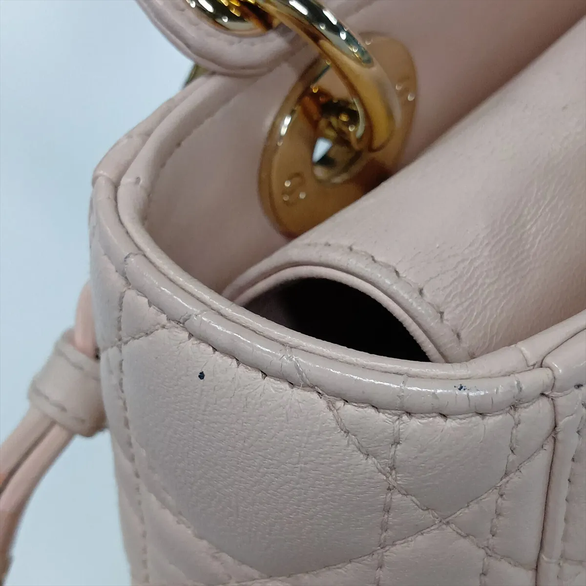 Cannage My Lady Dior Leather 2-Way Handbag Pink — view 15