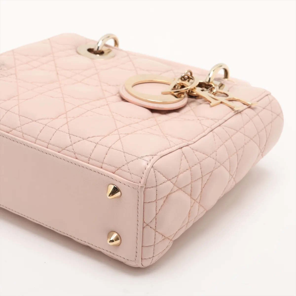 Cannage My Lady Dior Leather 2-Way Handbag Pink — view 3