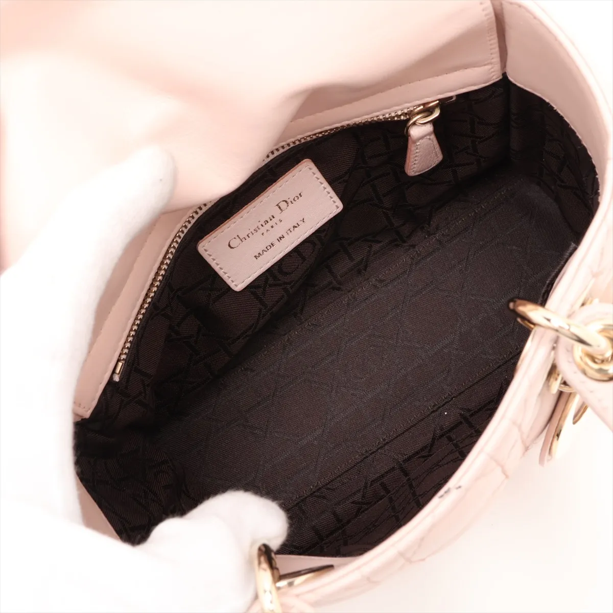 Cannage My Lady Dior Leather 2-Way Handbag Pink — view 8