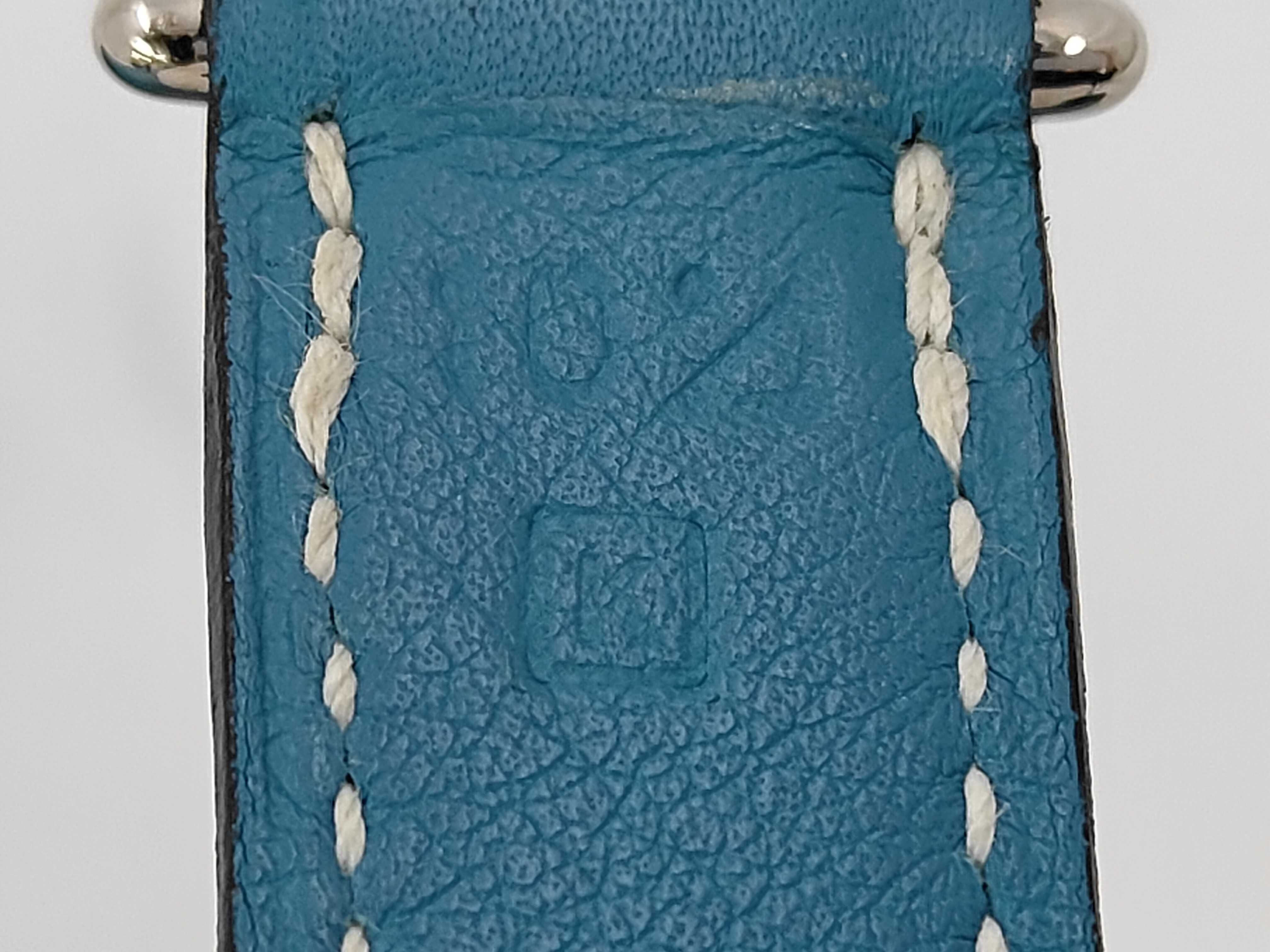 Kelly Flat 35, Veau Swift leather, Turquoise, Stainless Steel, K stamp, Handbag — view 13