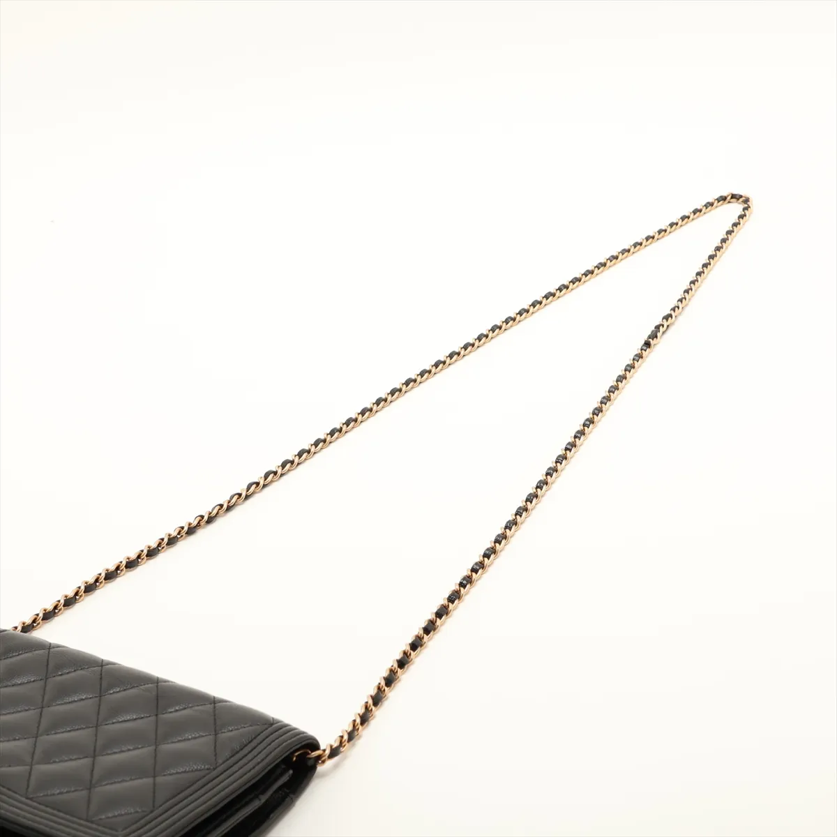 Boy Chanel Caviar Skin Chain Wallet, Black with Gold Hardware, 25317287, Serial Number — view 5
