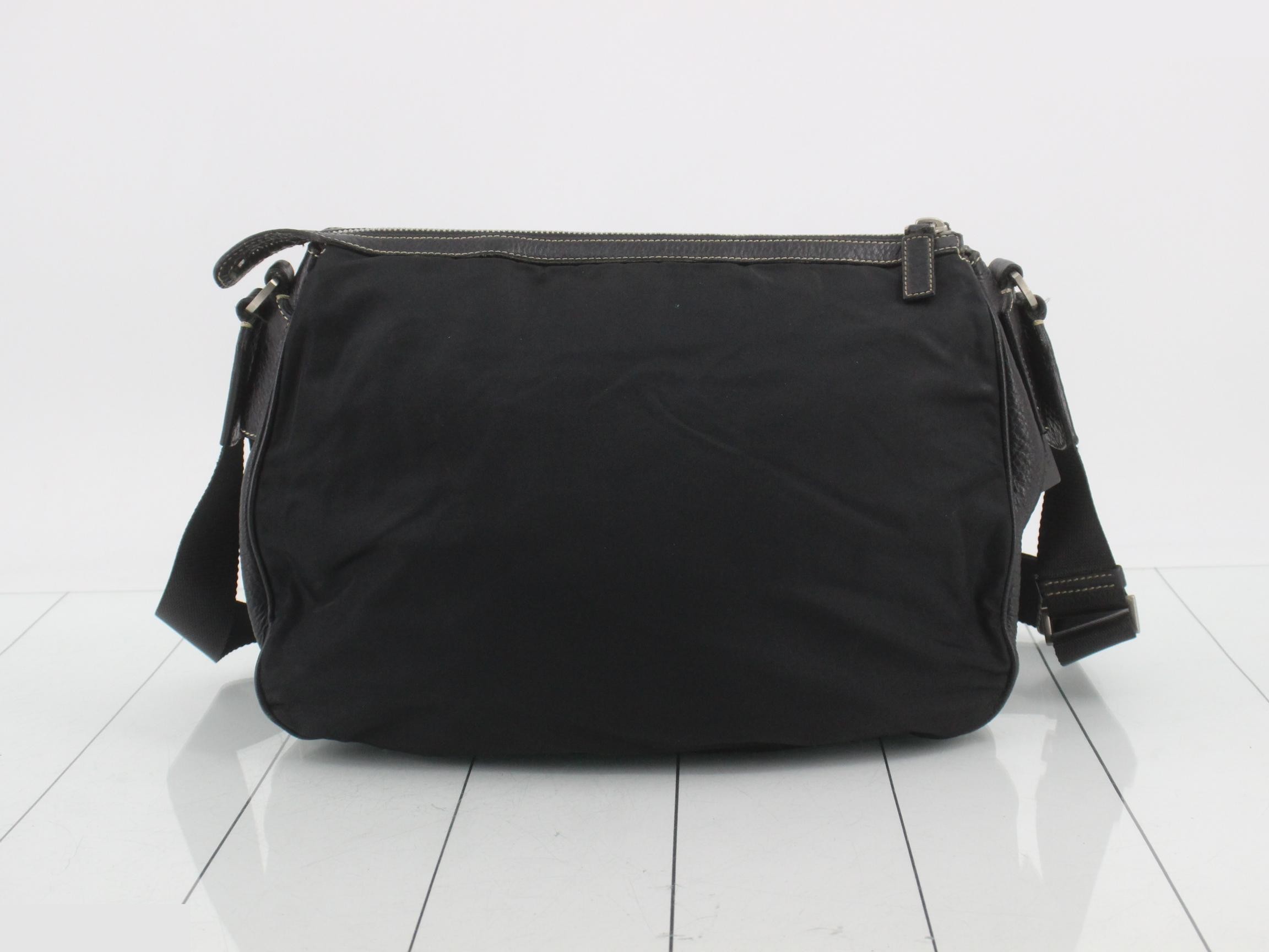 Nylon and leather shoulder bag — view 2