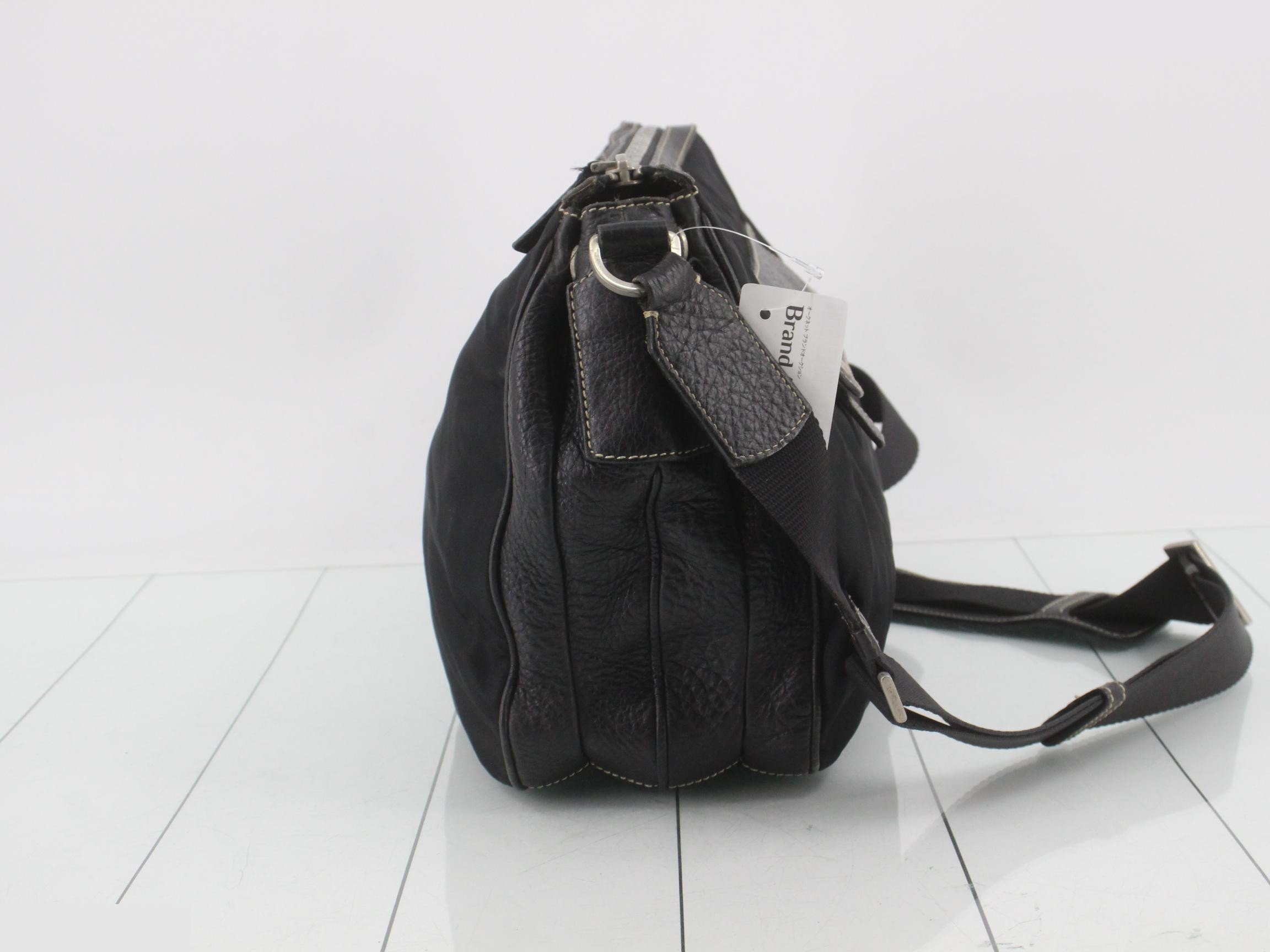 Nylon and leather shoulder bag — view 4