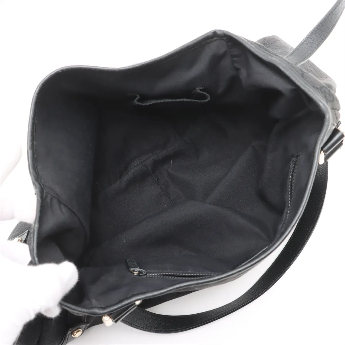 GG Canvas Abby Canvas x Leather Tote Bag Black 130736 — view 7