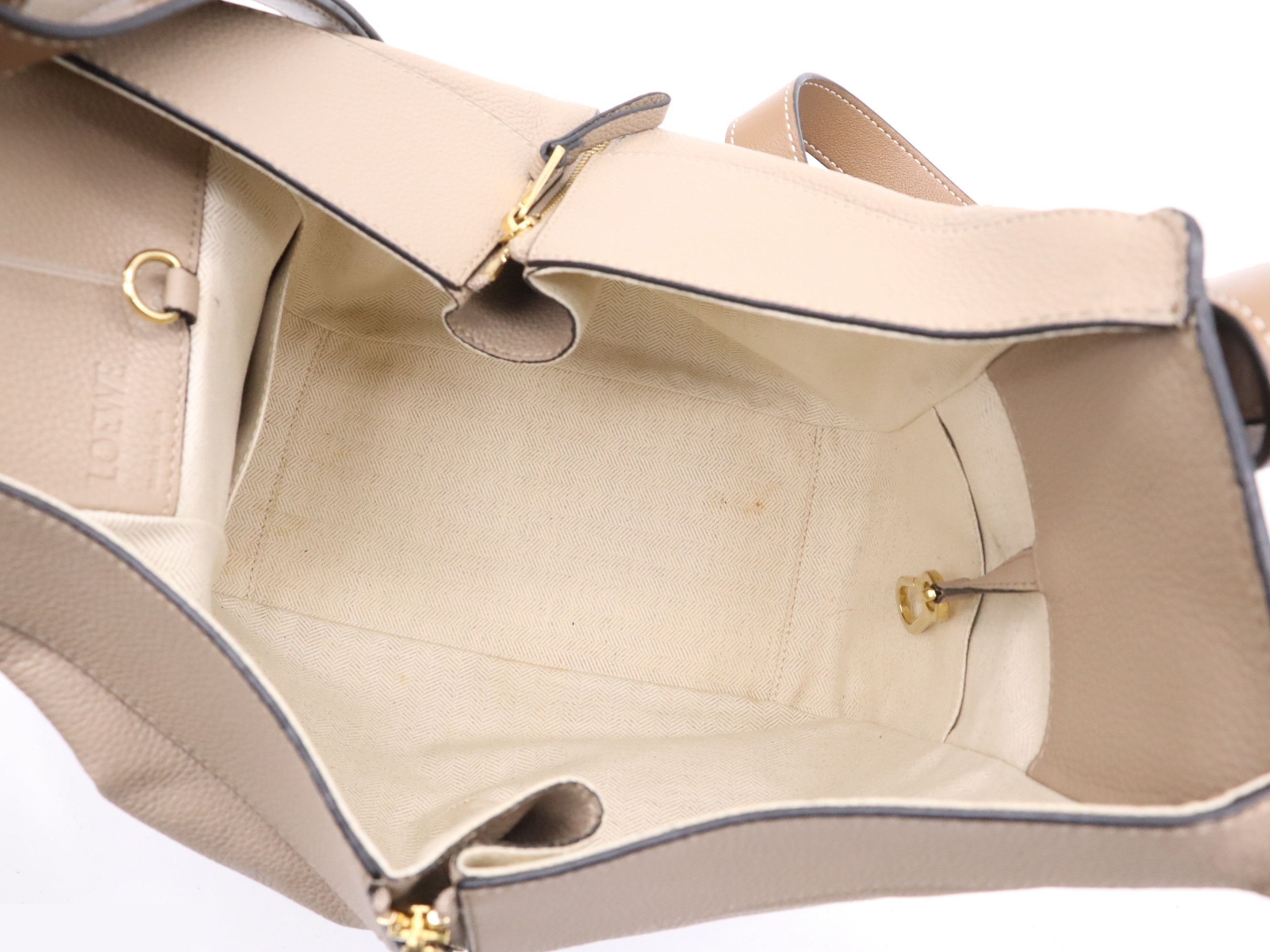 Leather Hammock Small 2-Way Handbag, Beige/Brown — view 7