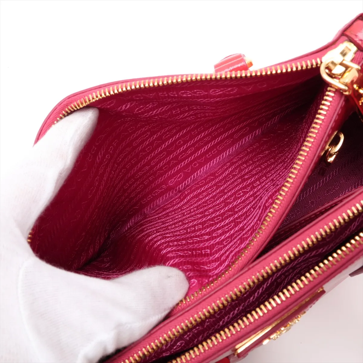 Saffiano Lux Galleria BN2316 Leather 2-Way Handbag Pink — view 12