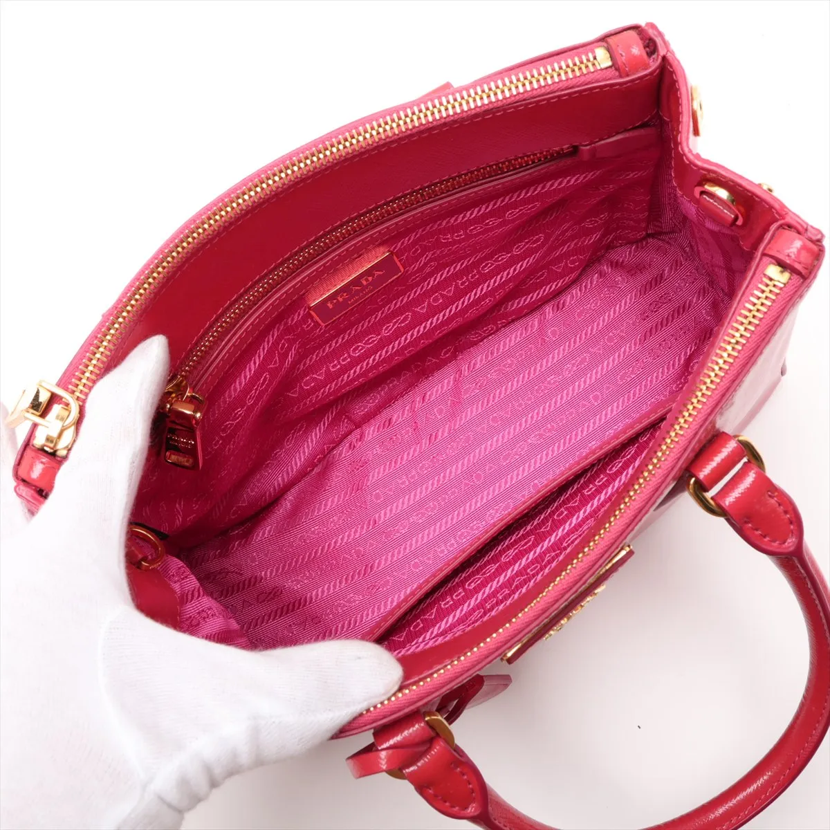 Saffiano Lux Galleria BN2316 Leather 2-Way Handbag Pink — view 8