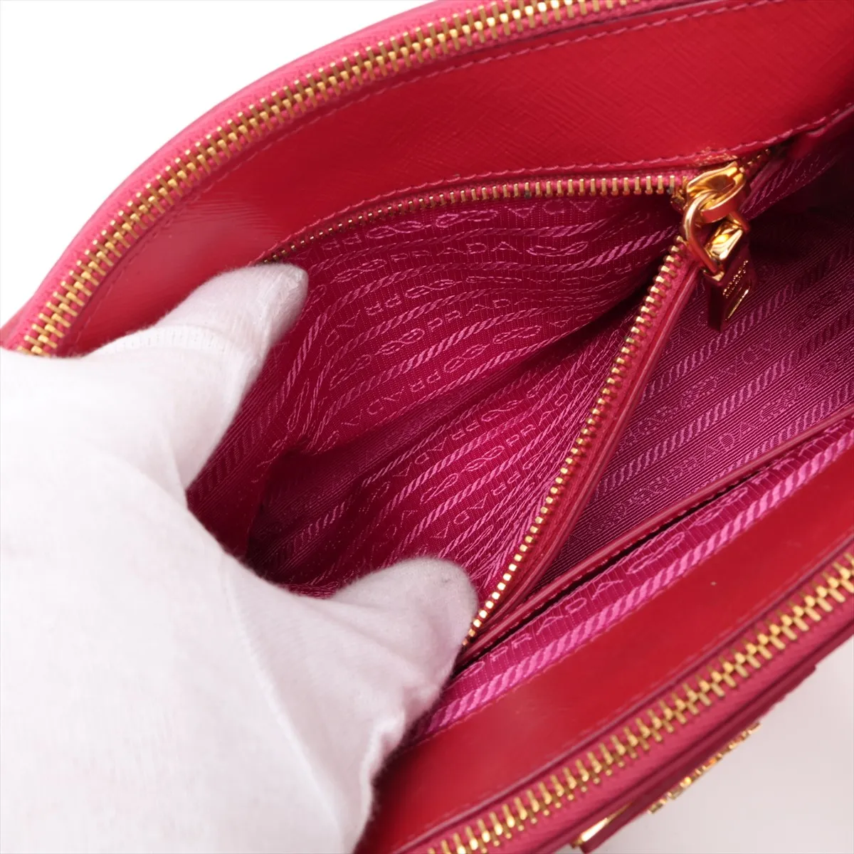 Saffiano Lux Galleria BN2316 Leather 2-Way Handbag Pink — view 10