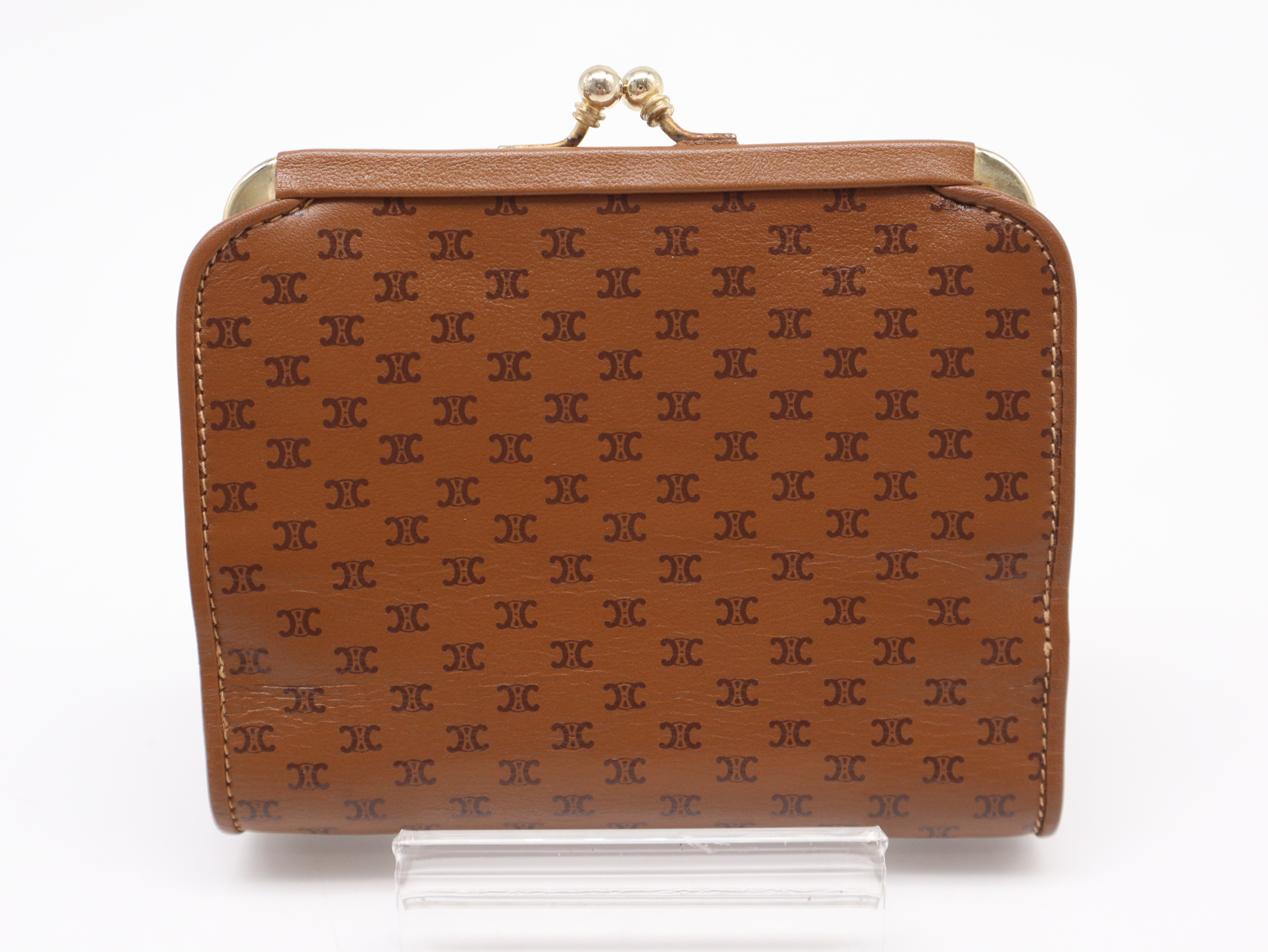Macadam Tri-fold Wallet, Clasp Closure, Leather, Brown — view 2
