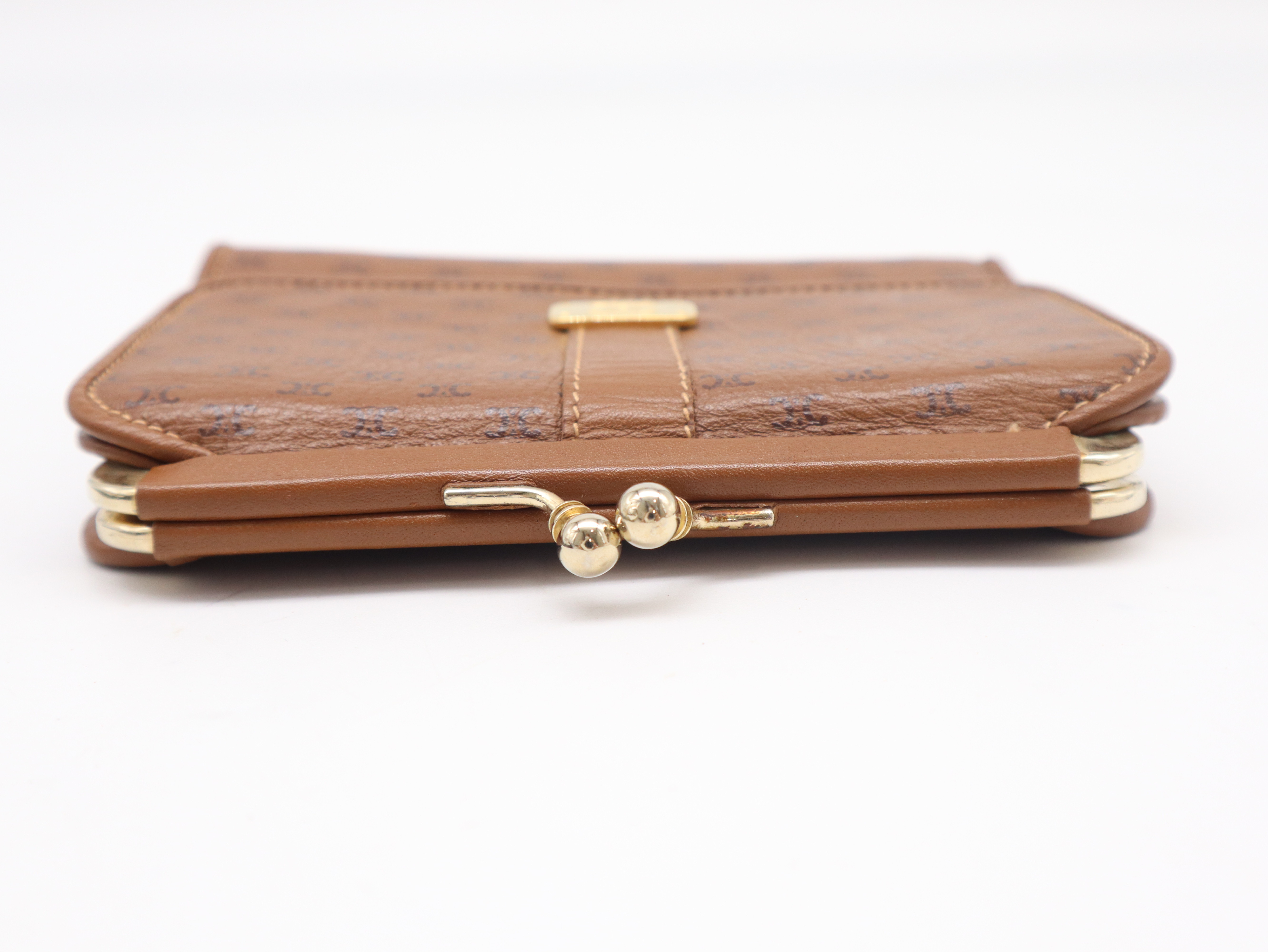 Macadam Tri-fold Wallet, Clasp Closure, Leather, Brown — view 4