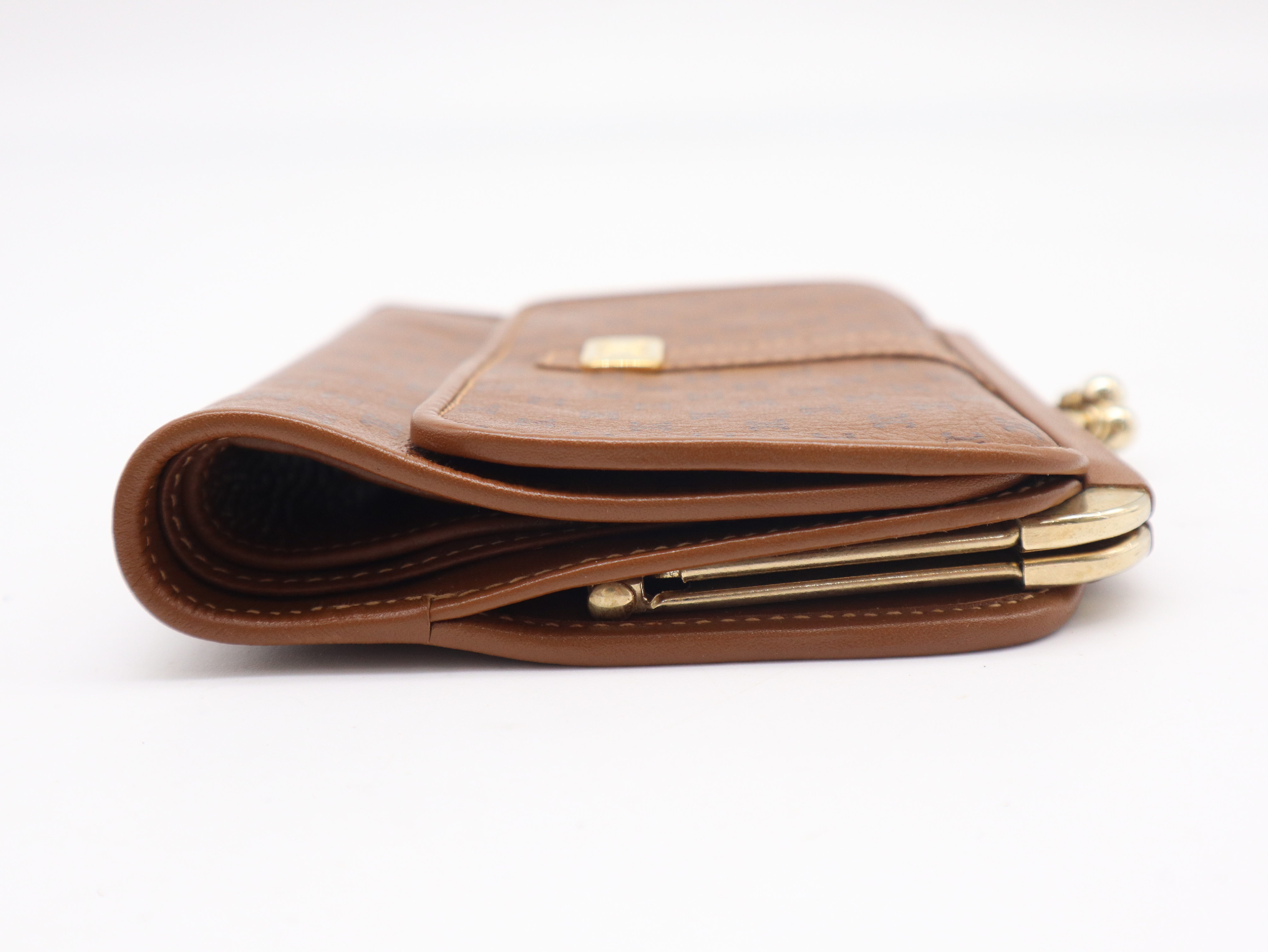 Macadam Tri-fold Wallet, Clasp Closure, Leather, Brown — view 6