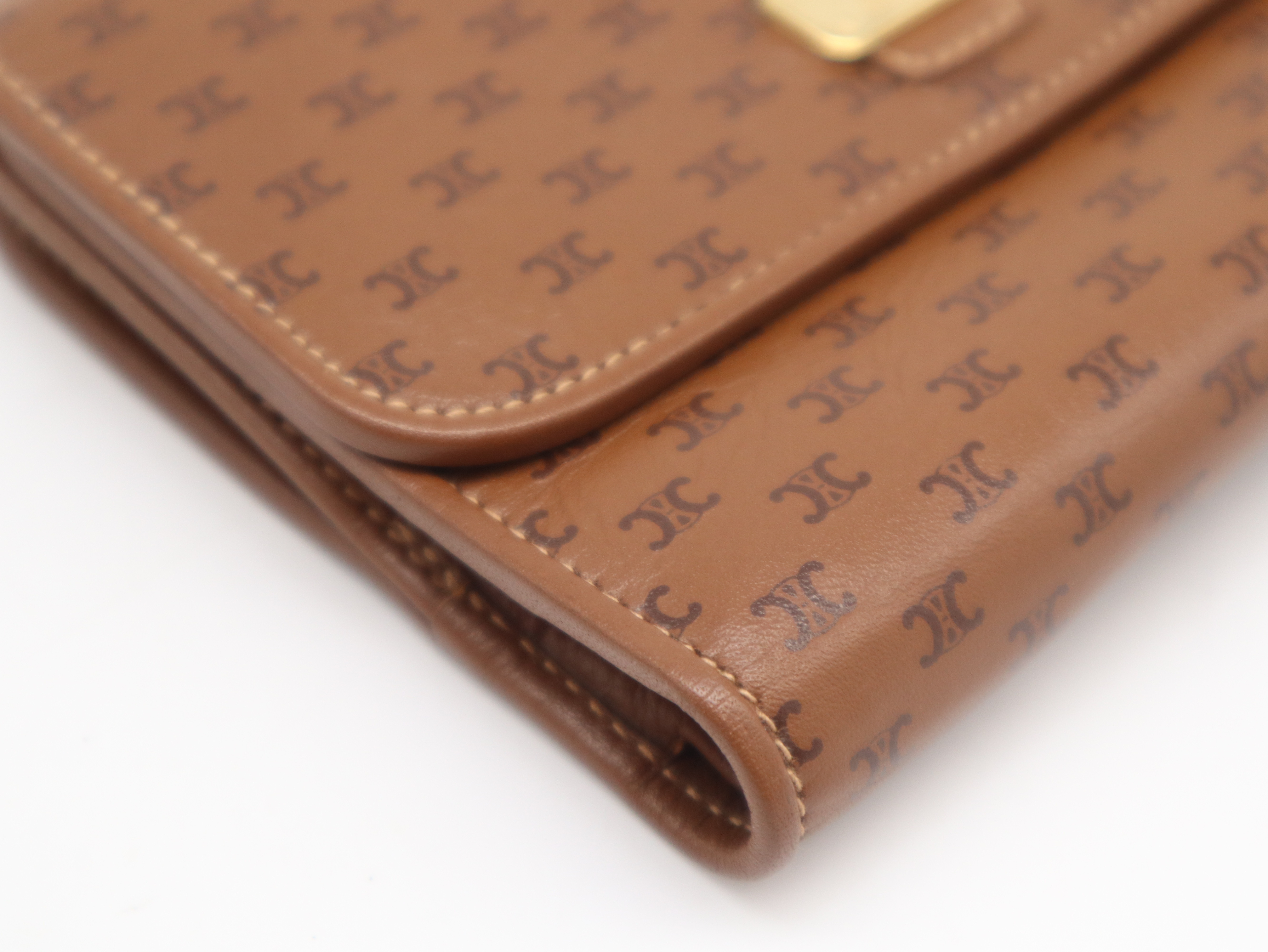 Macadam Tri-fold Wallet, Clasp Closure, Leather, Brown — view 7