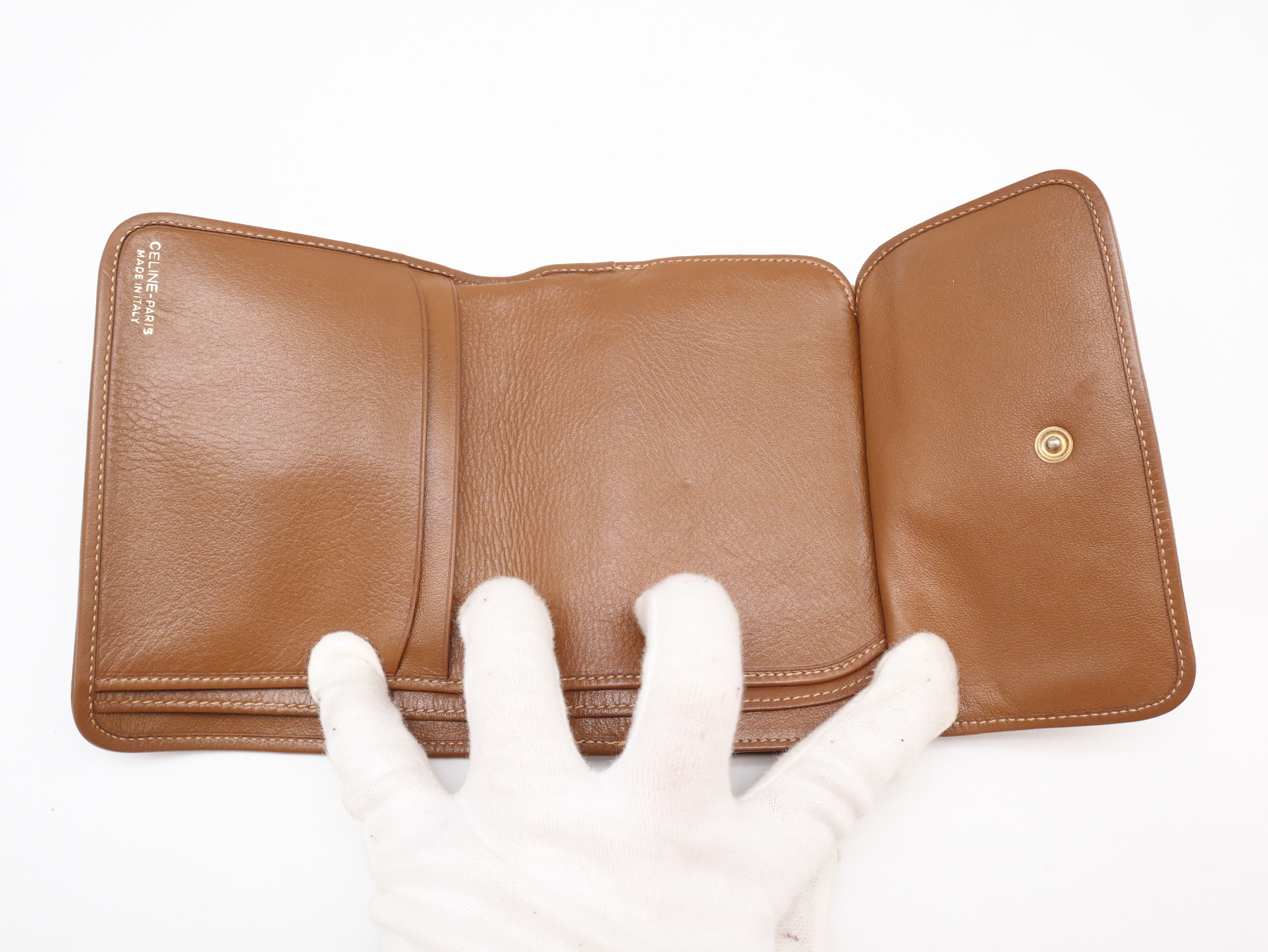 Macadam Tri-fold Wallet, Clasp Closure, Leather, Brown — view 8