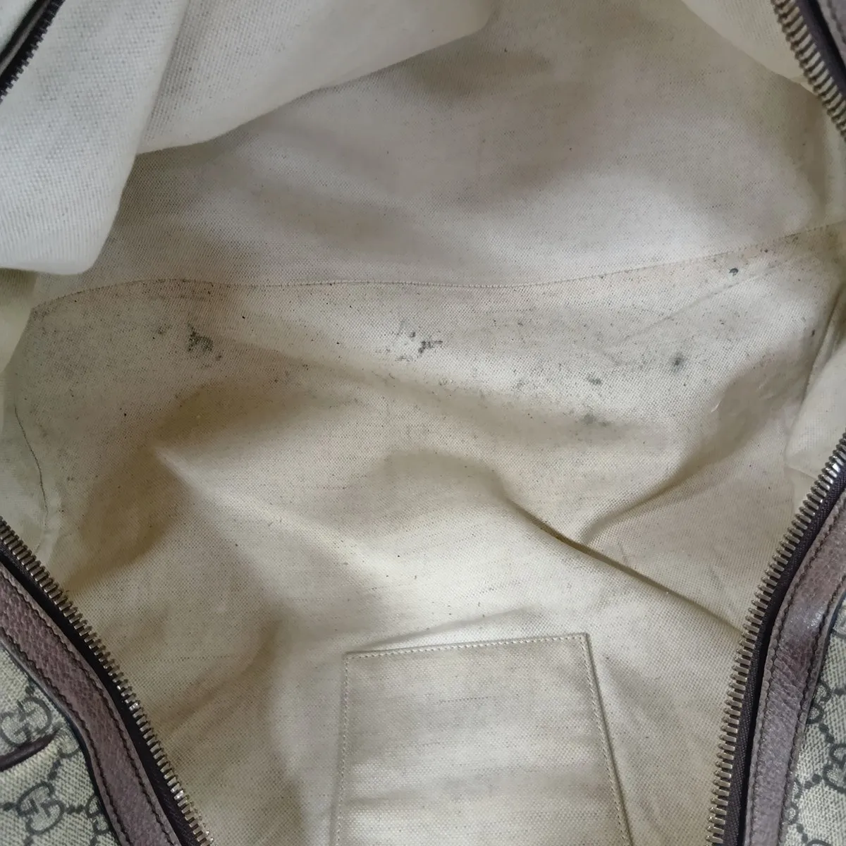 GG Supreme Ophidia PVC x Leather 2-Way Boston Bag, Beige, 547953 — view 15