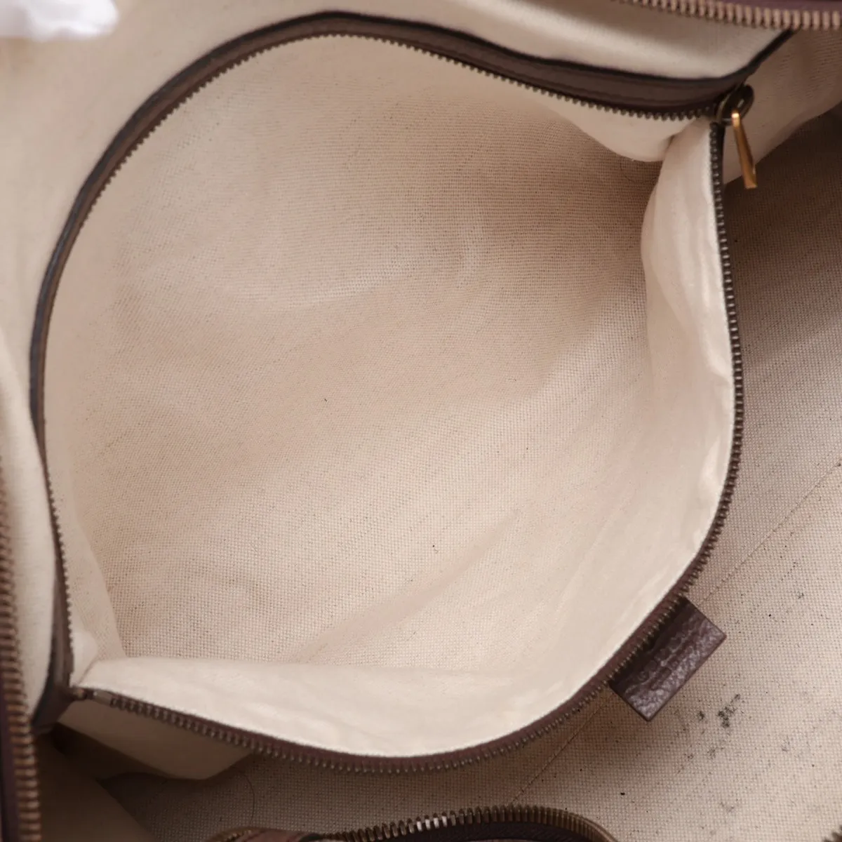 GG Supreme Ophidia PVC x Leather 2-Way Boston Bag, Beige, 547953 — view 9