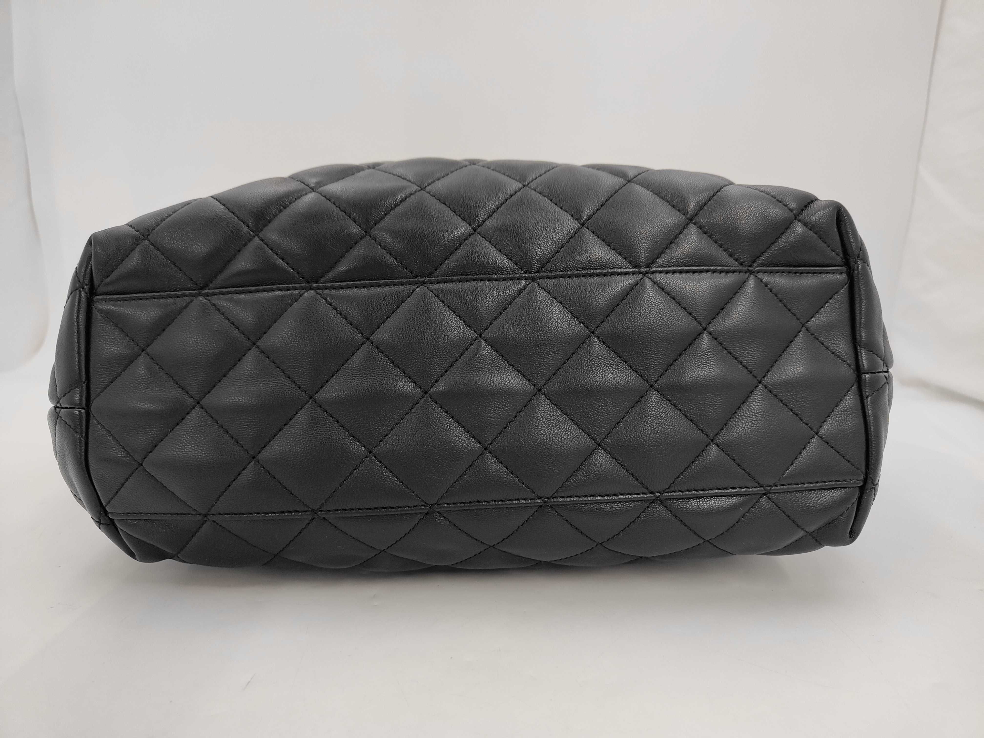 Black Quilted Medium Parent-Child Tote Bag — view 3