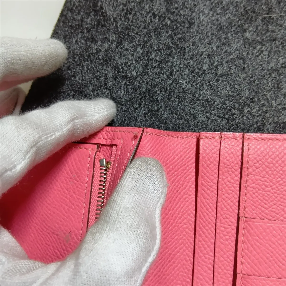 Bearn Soufflé Veau Epsom Long Wallet Rose Azalee Silver Hardware A: 2017 — view 12