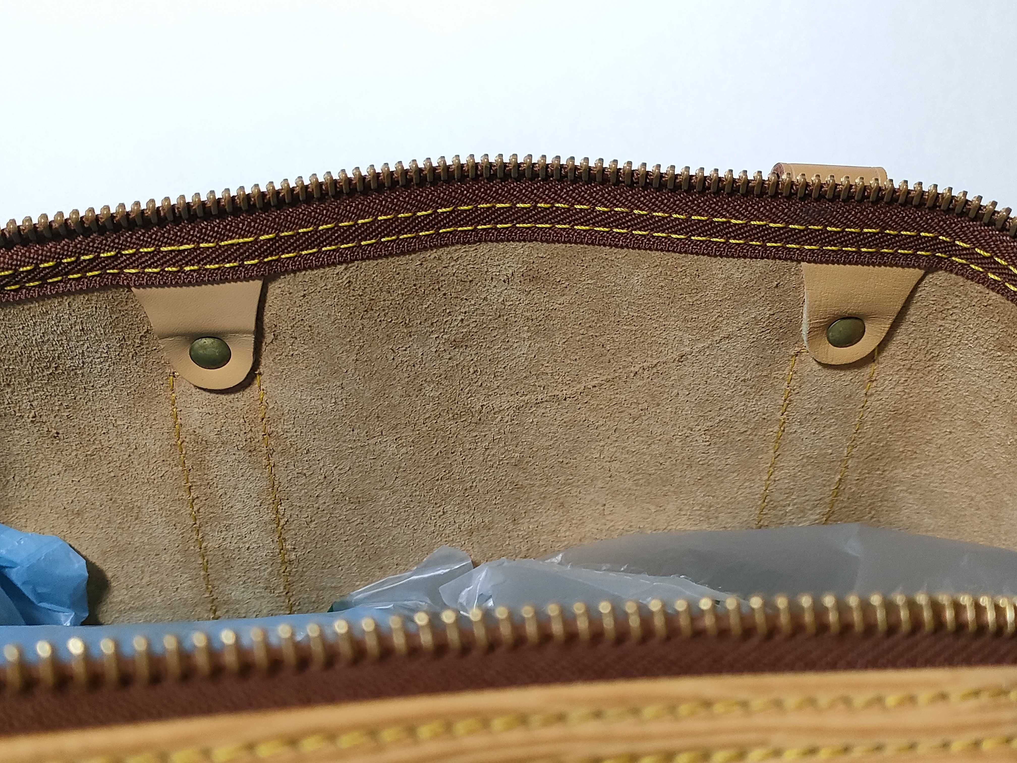 Epi Keepall Boston Bag, Yellow, with some mold inside and corner wear. — view 11