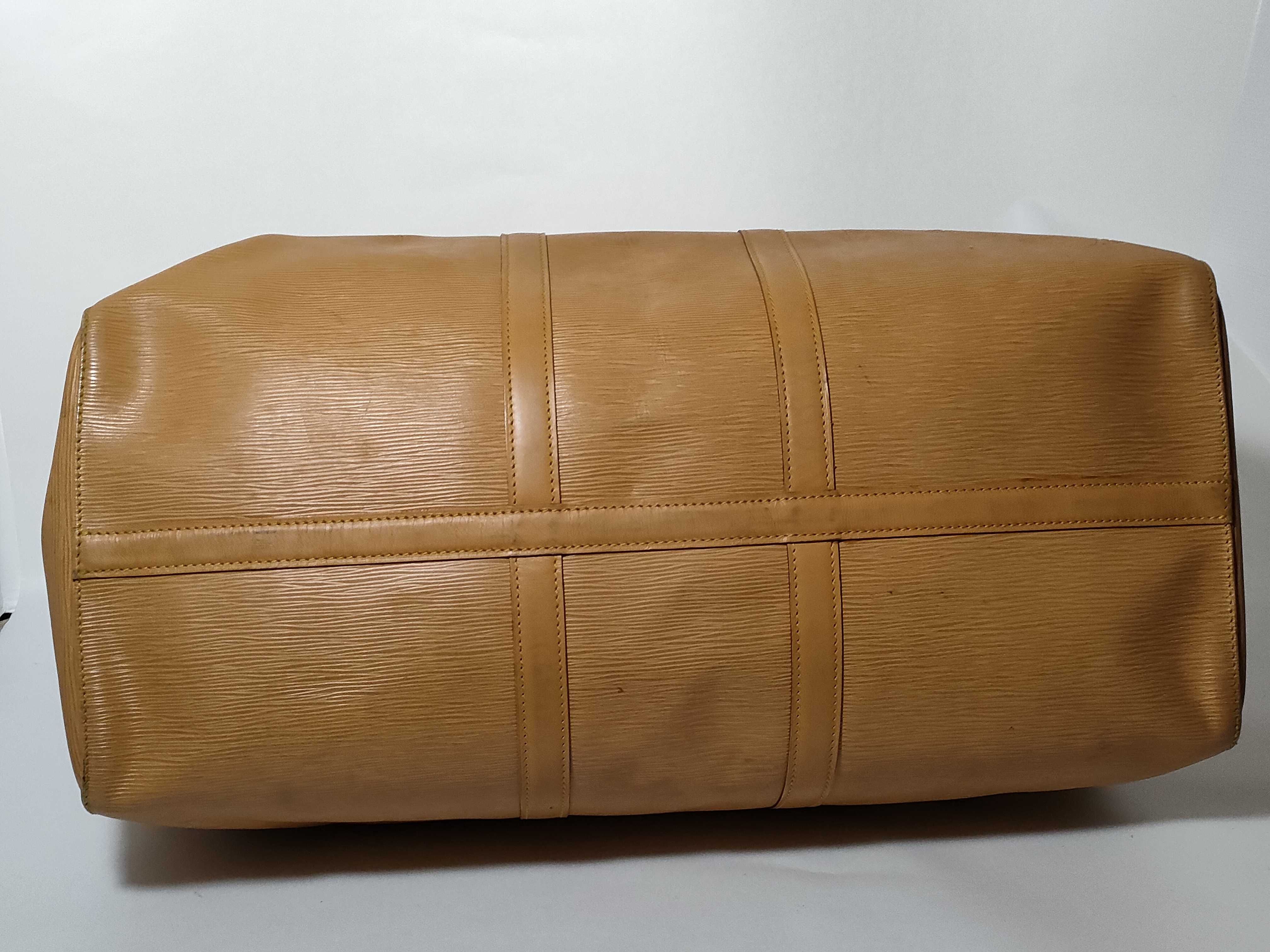Epi Keepall Boston Bag, Yellow, with some mold inside and corner wear. — view 9