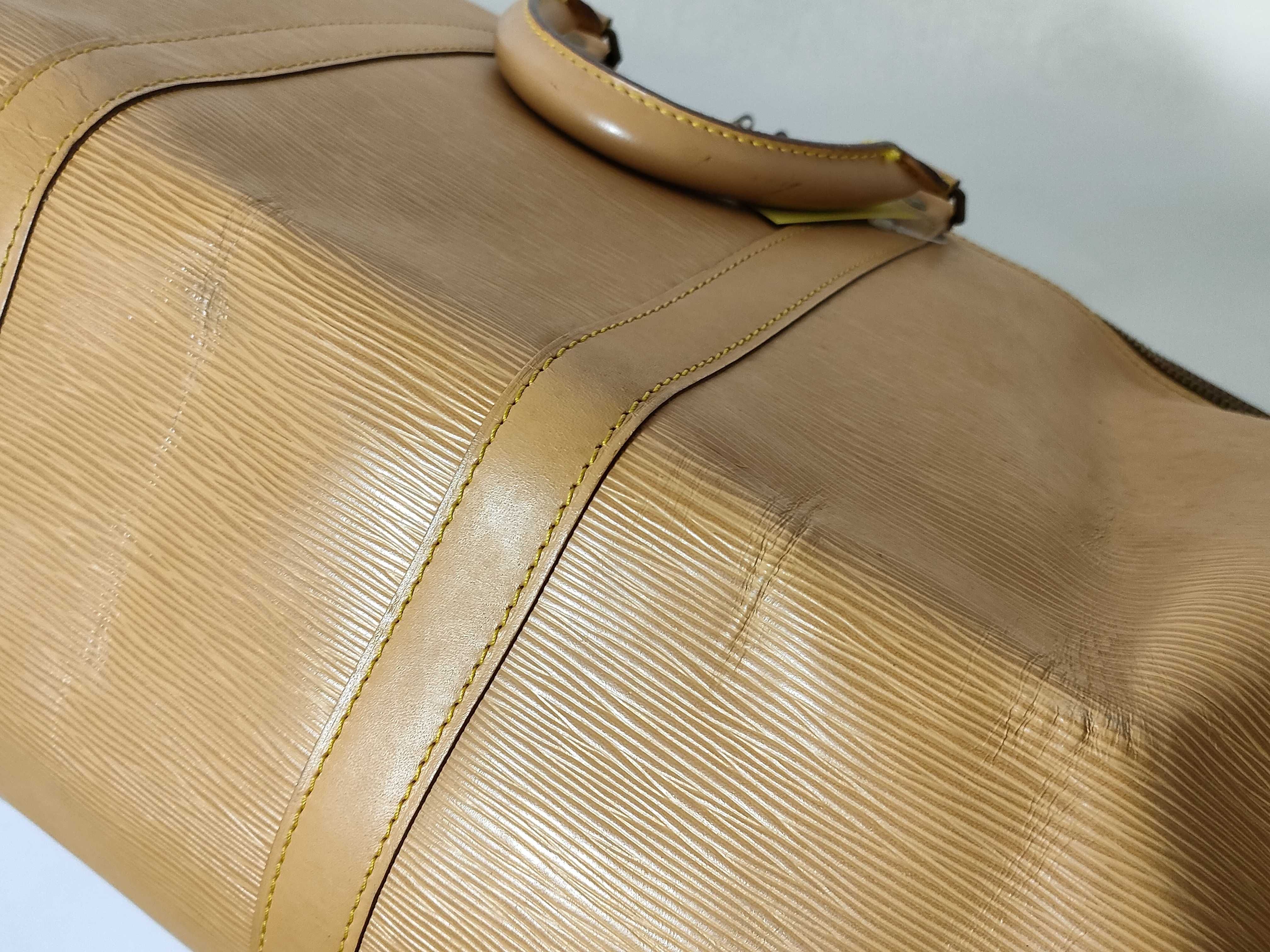 Epi Keepall Boston Bag, Yellow, with some mold inside and corner wear. — view 10