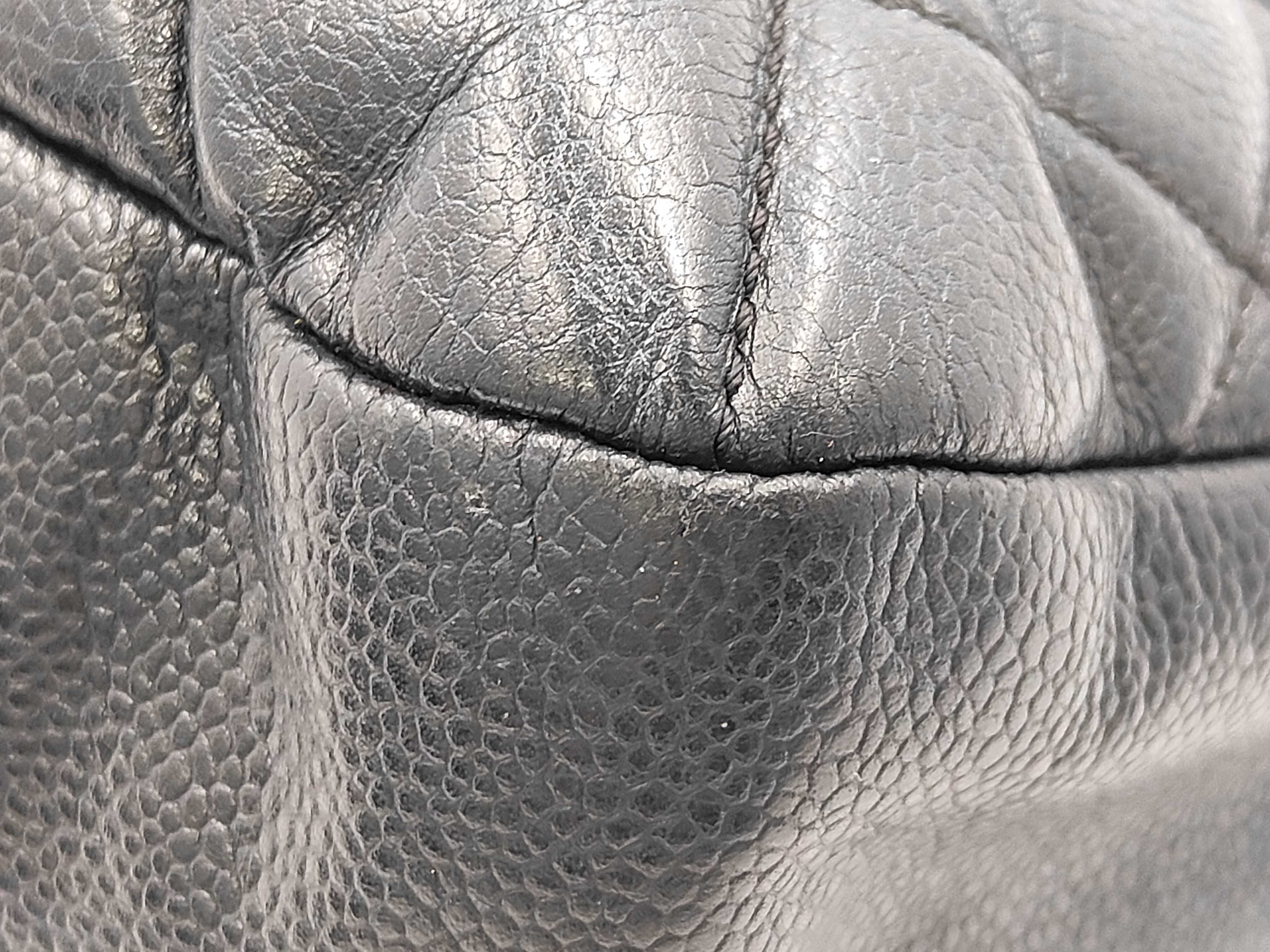 Caviar Skin Chain Handbag, Black Shoulder Bag — view 7