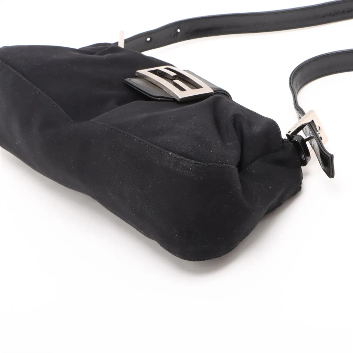 Mamma Bucket 26727 Cotton Jersey x Leather Shoulder Bag, Black — view 3