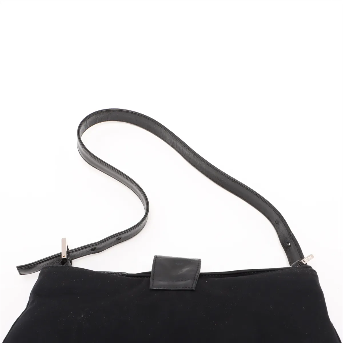 Mamma Bucket 26727 Cotton Jersey x Leather Shoulder Bag, Black — view 6