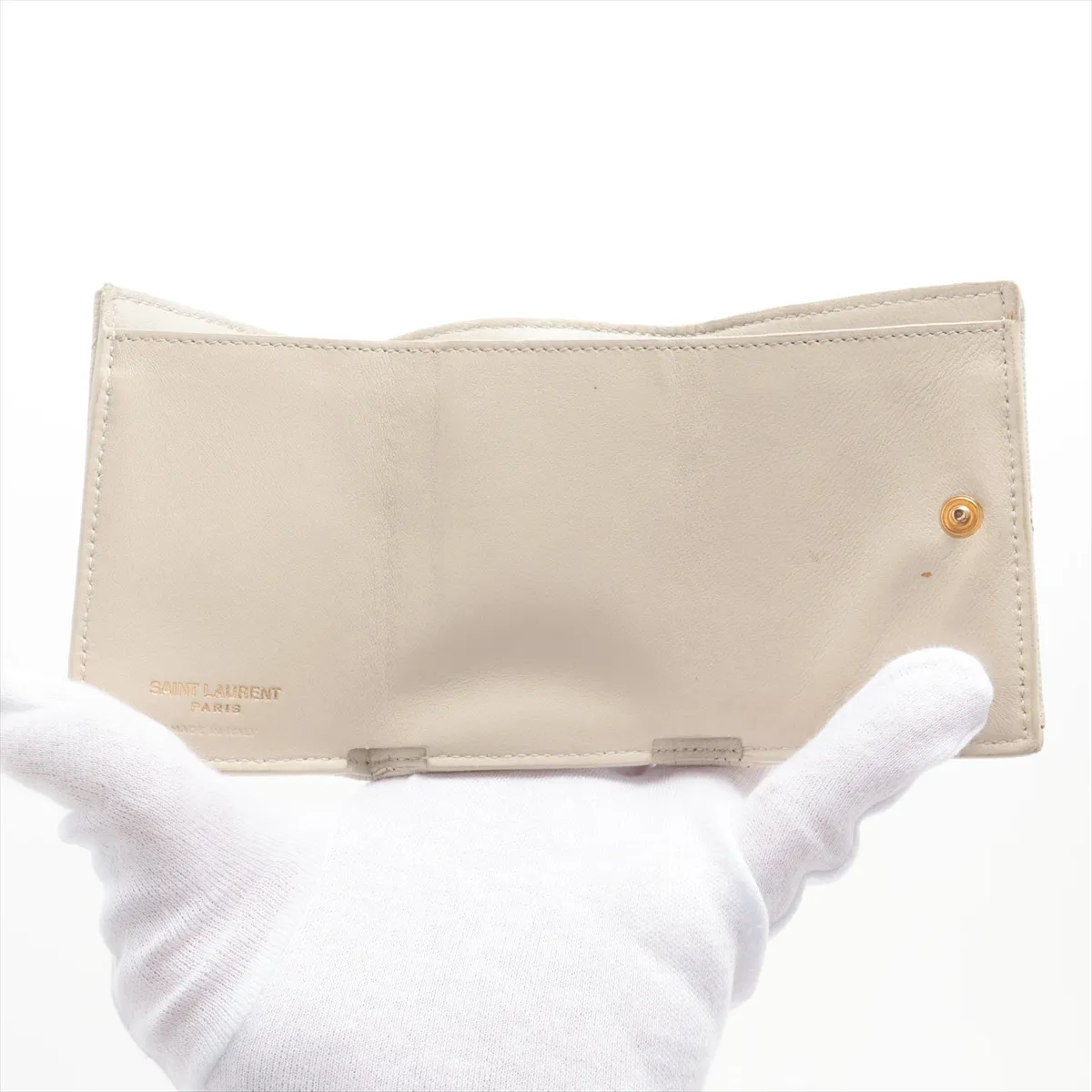 Cassandra La Trasse Multifold Wallet TGN505118 Leather Compact Wallet White — view 5