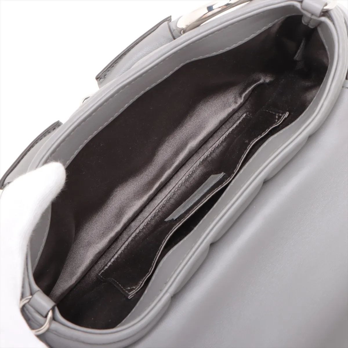 Horsebit Leather 2-Way Shoulder Bag, Gray, 764339 — view 6